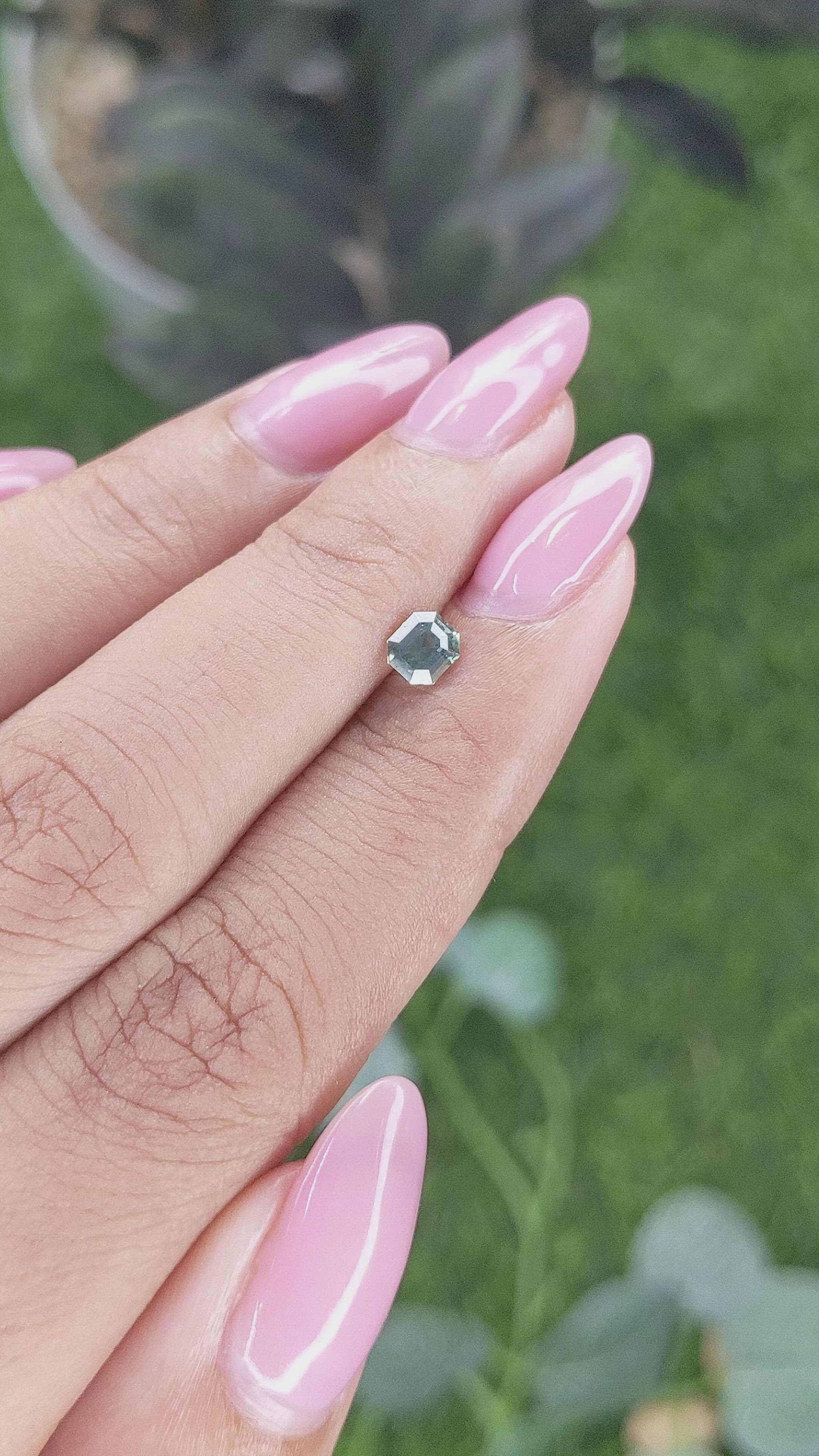 0.53 Ct. Bluish Green Sapphire from Madagascar Size Video