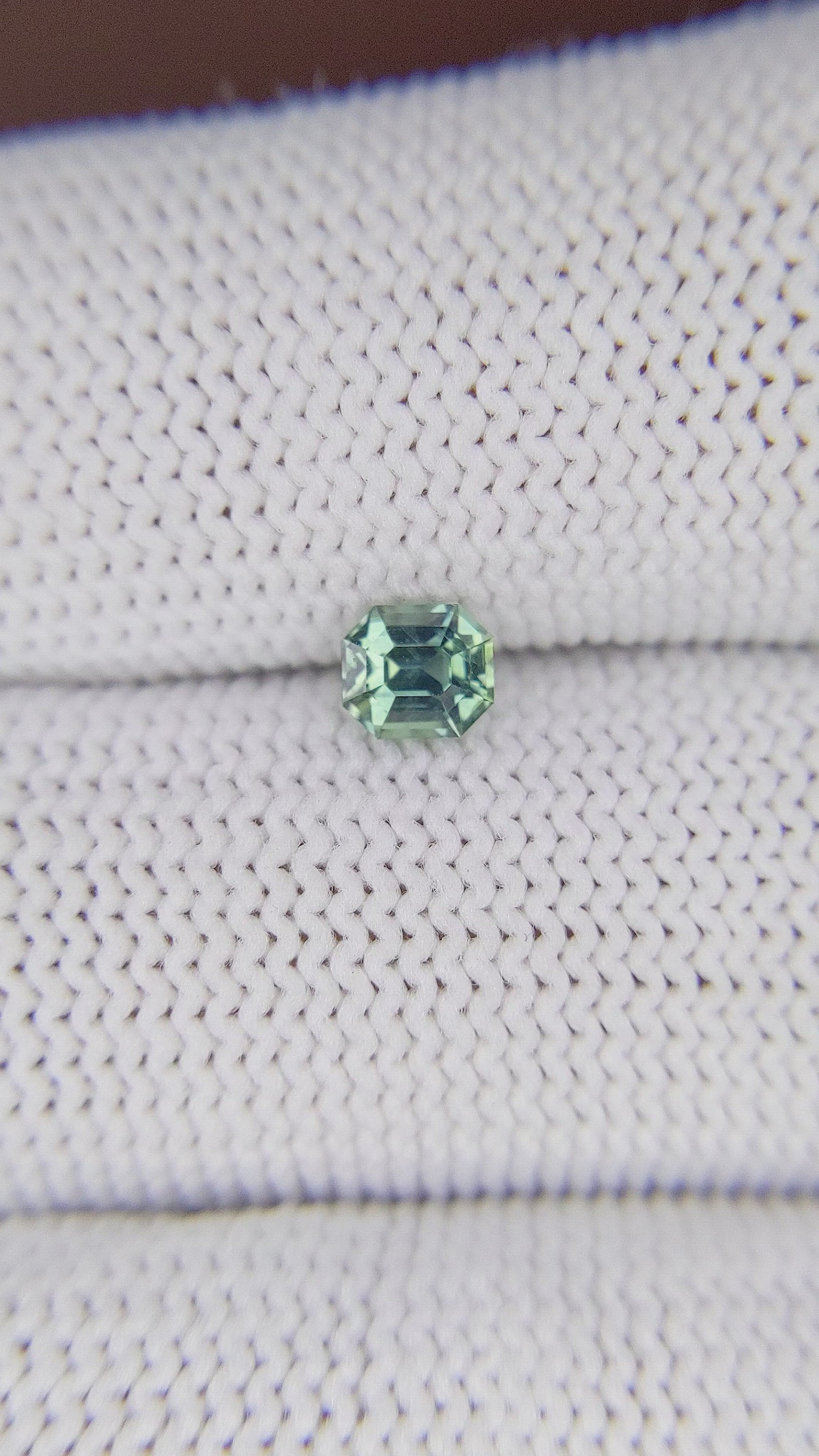 0.53 Ct. Bluish Green Sapphire from Madagascar Size Video