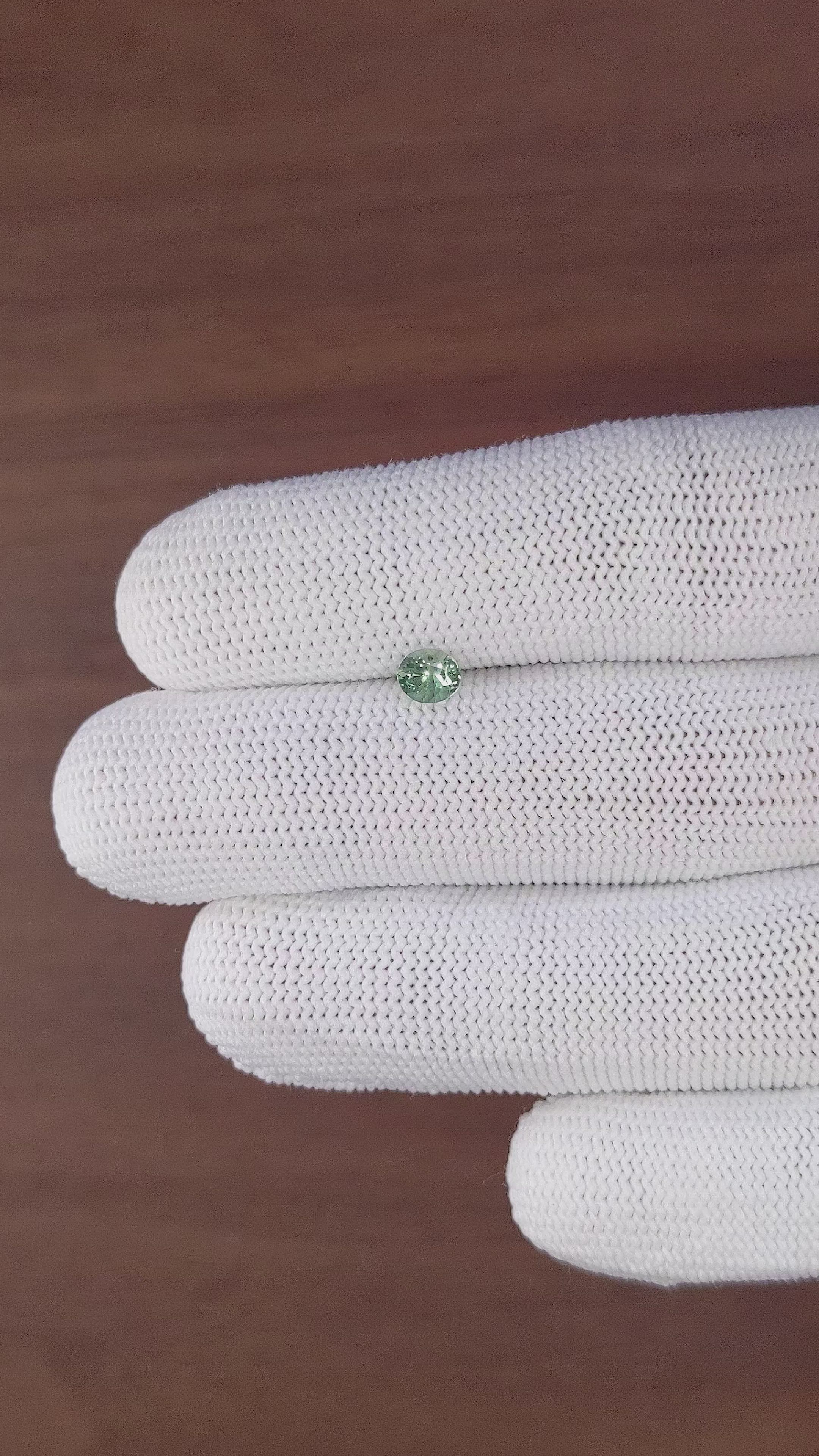 0.55 Ct. Bluish Green Sapphire from Madagascar Size Video