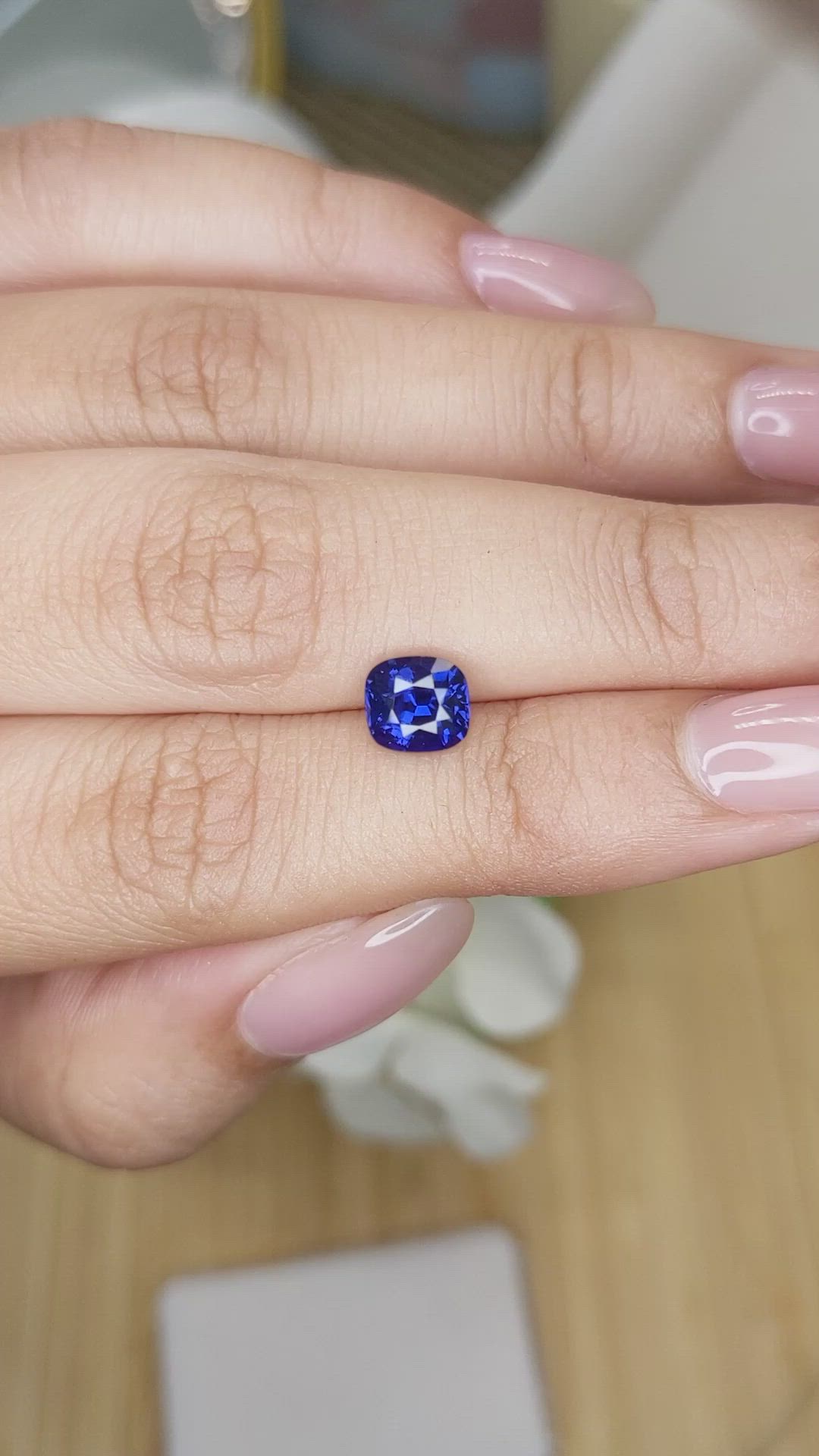 1.60 Ct. Purplish Blue Sapphire from Ceylon (Sri Lanka) Size Video