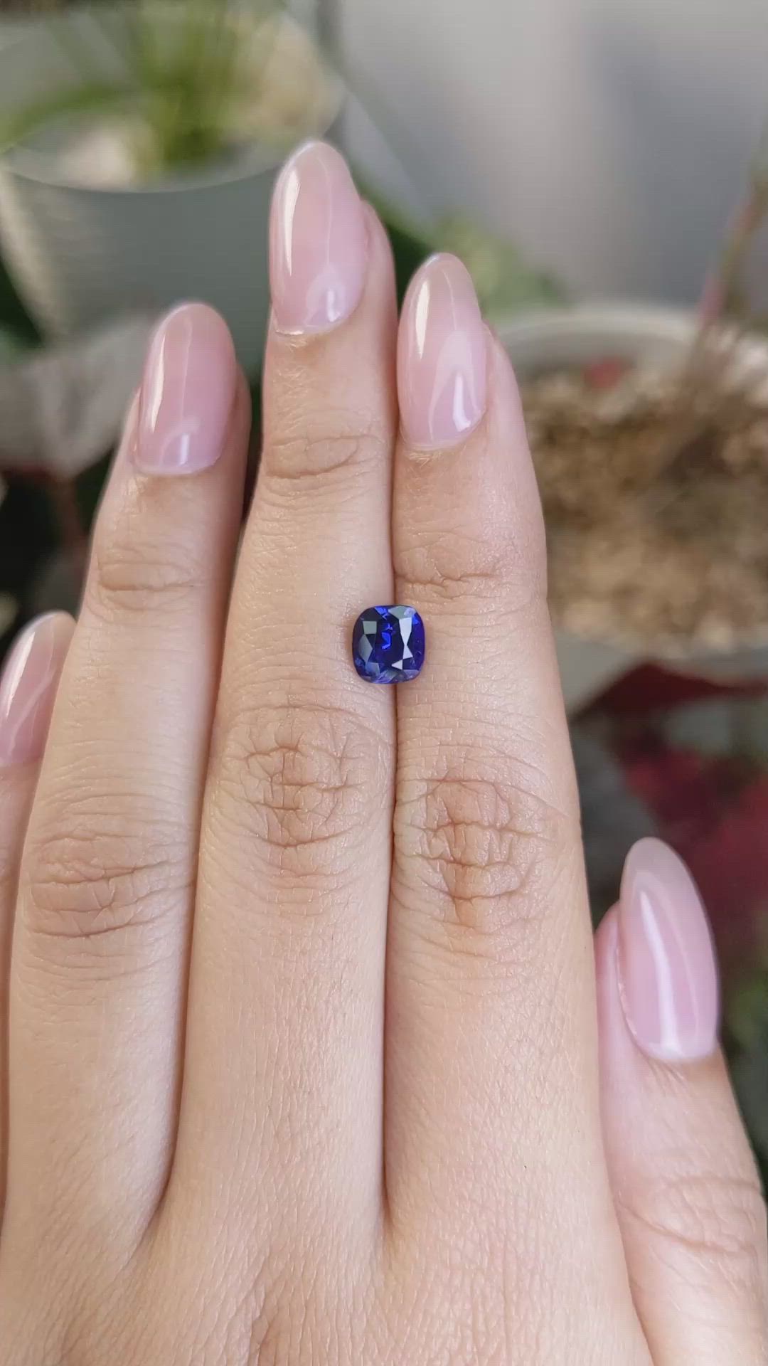 1.60 Ct. Purplish Blue Sapphire from Ceylon (Sri Lanka) Size Video