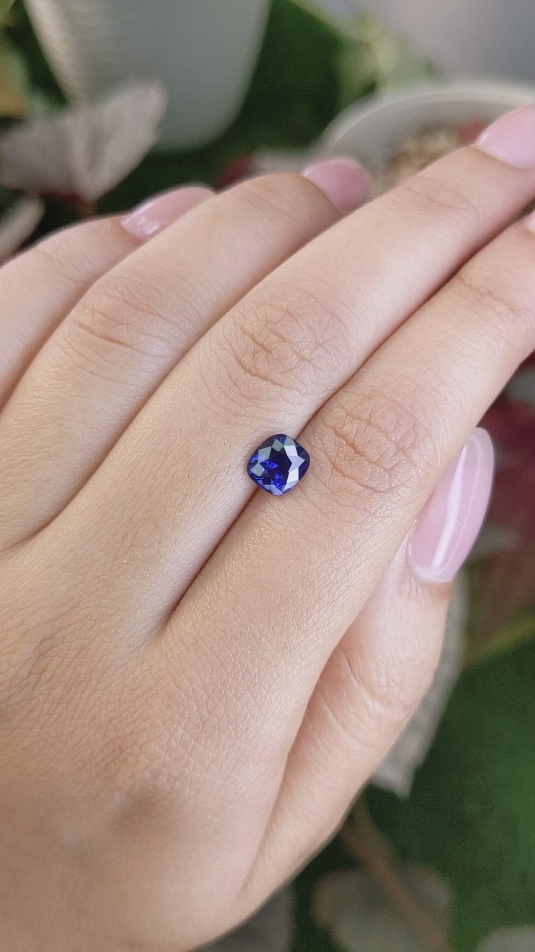 1.60 Ct. Purplish Blue Sapphire from Ceylon (Sri Lanka) Size Video