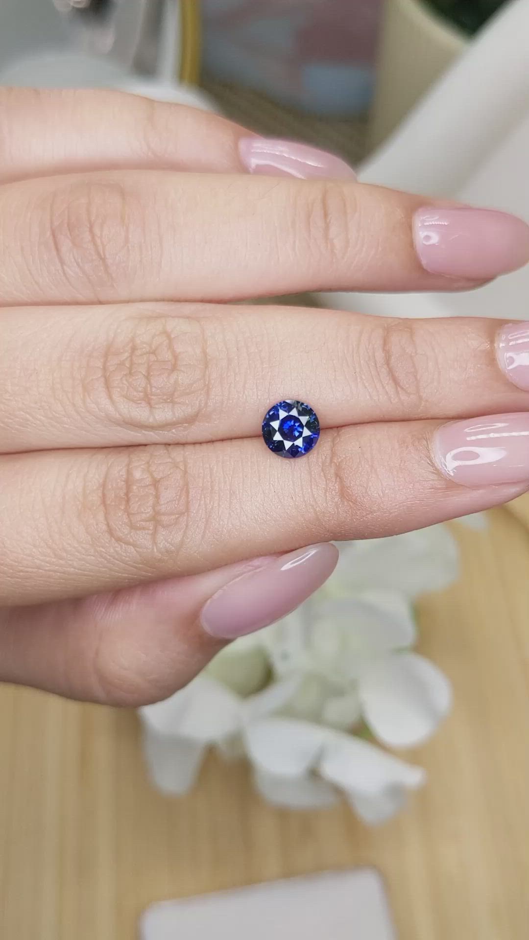 1.22 Ct. Blue Sapphire from Ceylon (Sri Lanka) Size Video