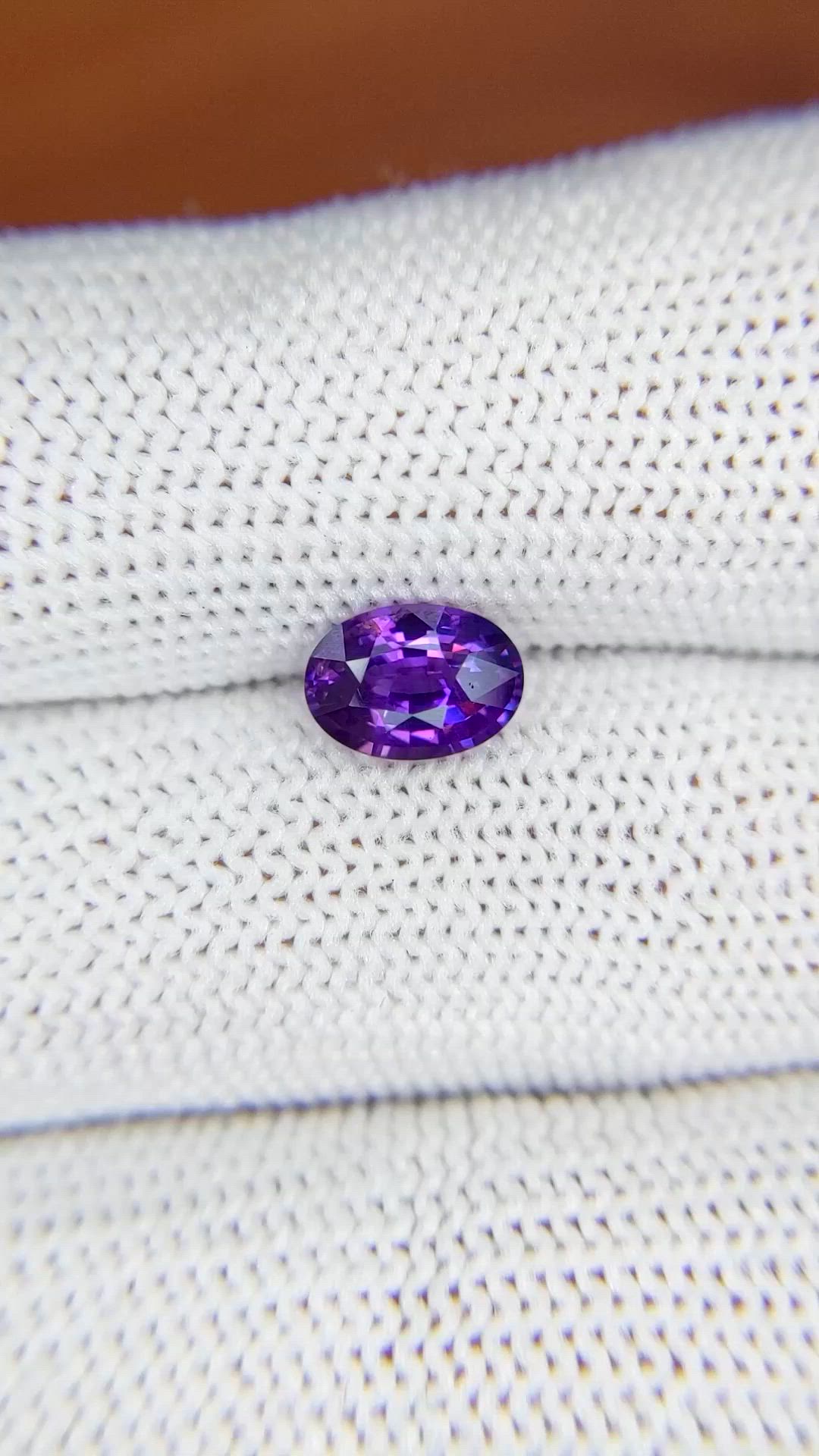 1.23 Ct. Purple Sapphire from Ceylon (Sri Lanka) Size Video