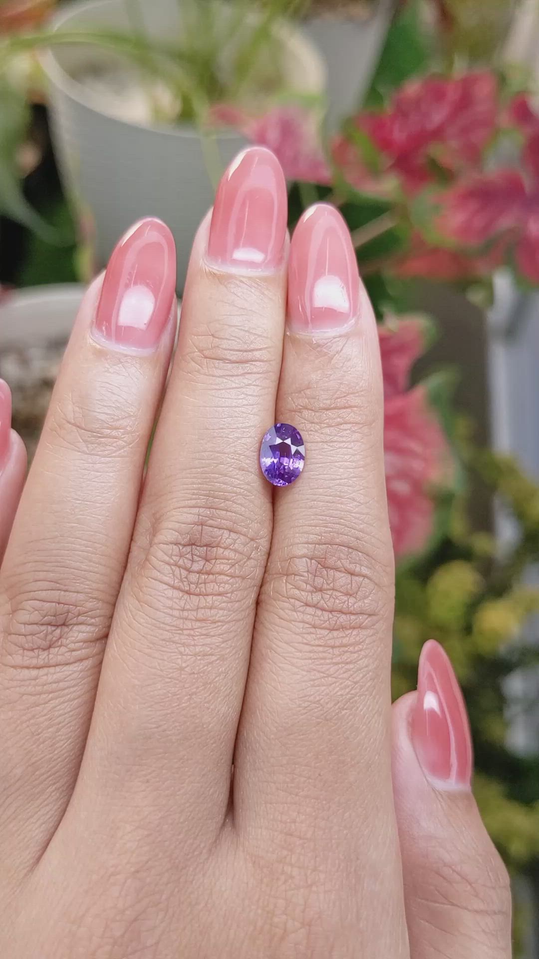 1.23 Ct. Purple Sapphire from Ceylon (Sri Lanka) Size Video