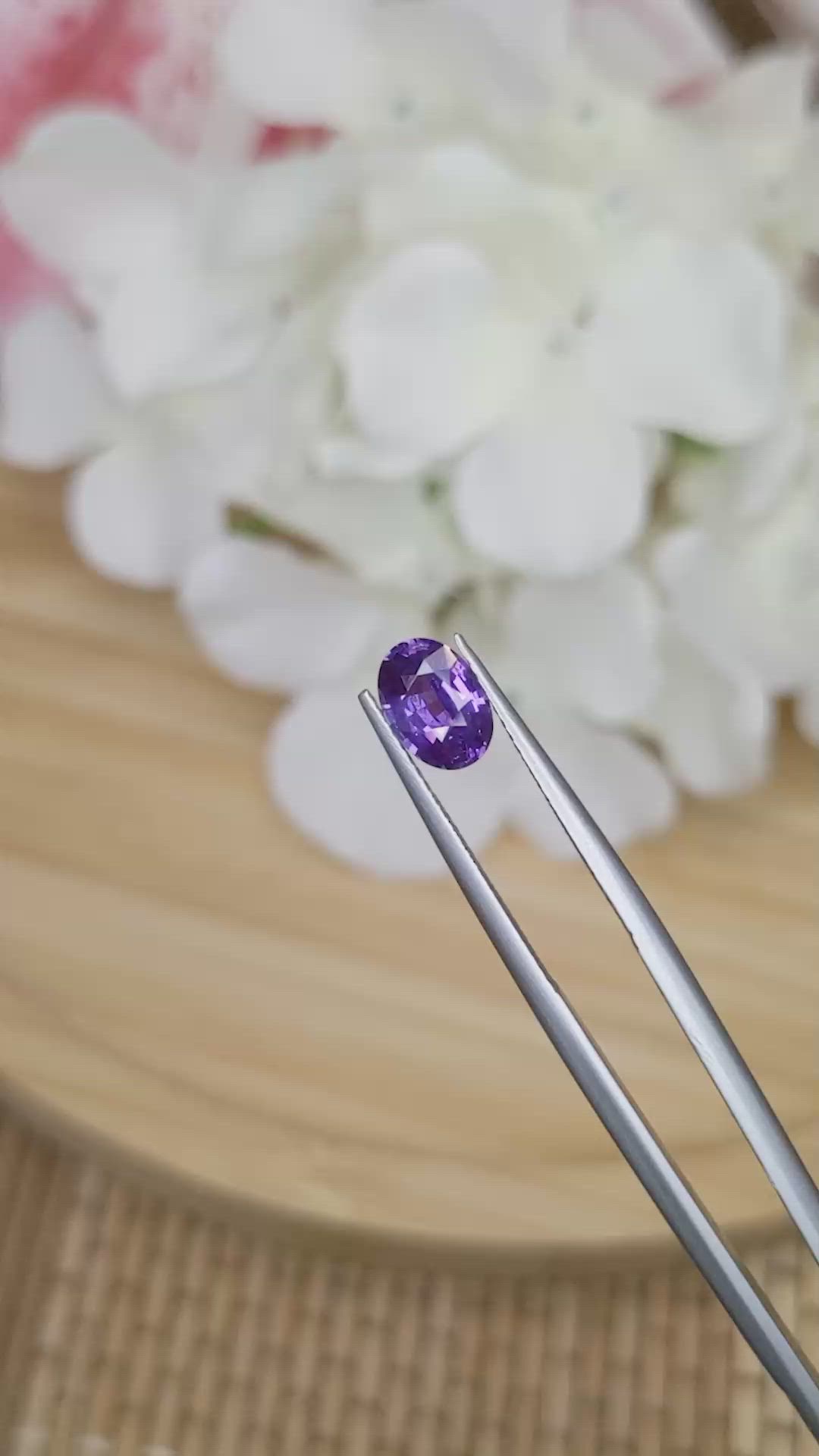 1.23 Ct. Purple Sapphire from Ceylon (Sri Lanka) Size Video