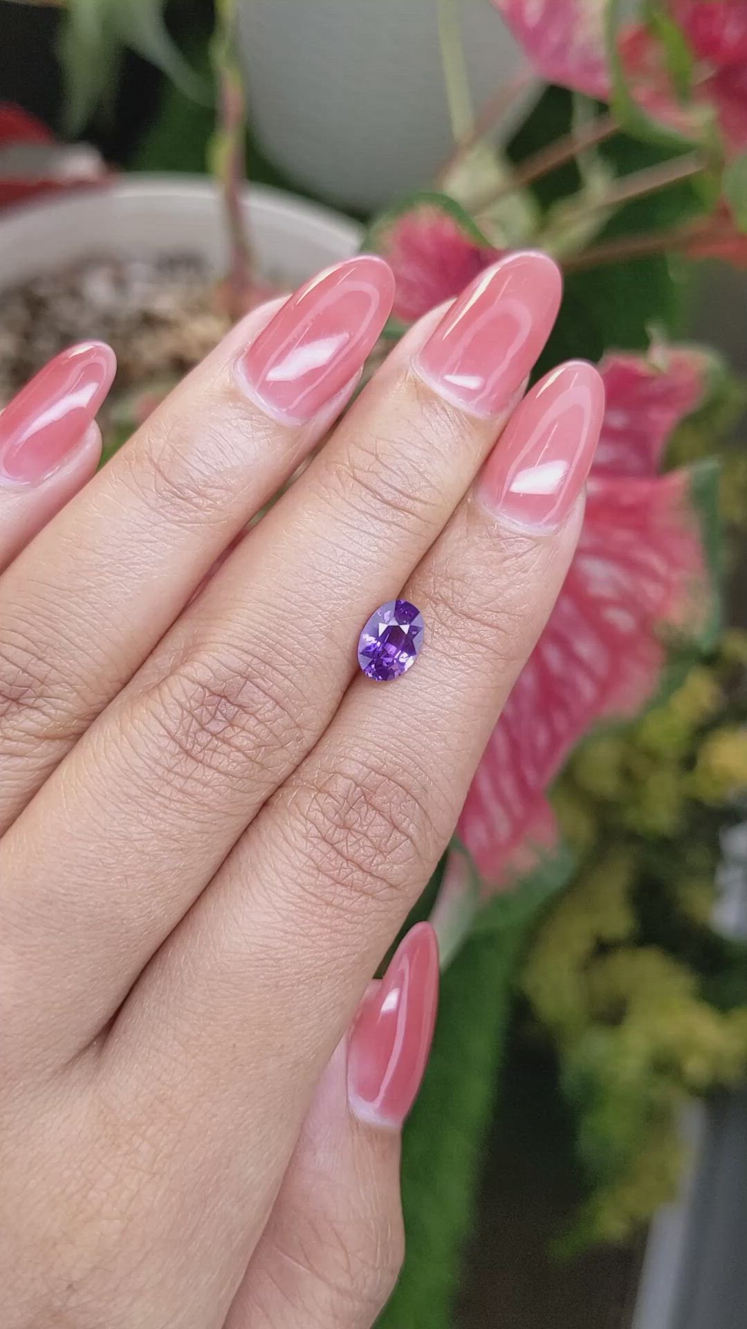 1.23 Ct. Purple Sapphire from Ceylon (Sri Lanka) Size Video