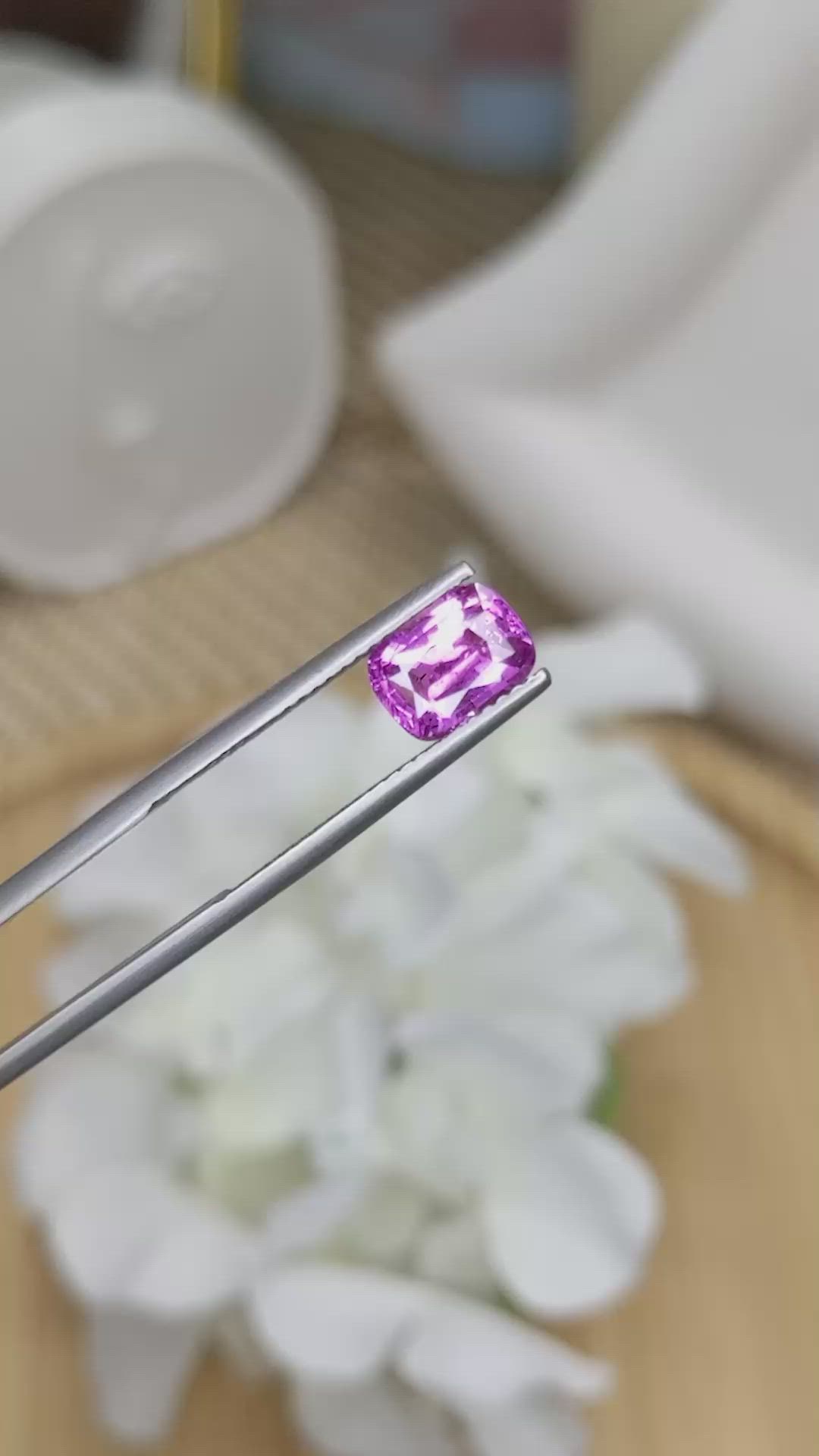 2.13 Ct. Purplish Pink Sapphire from Ceylon (Sri Lanka) Size Video