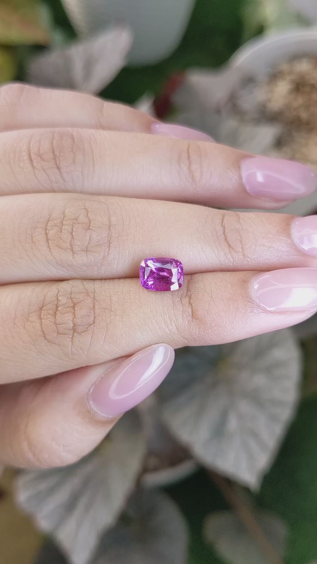 2.13 Ct. Purplish Pink Sapphire from Ceylon (Sri Lanka) Size Video