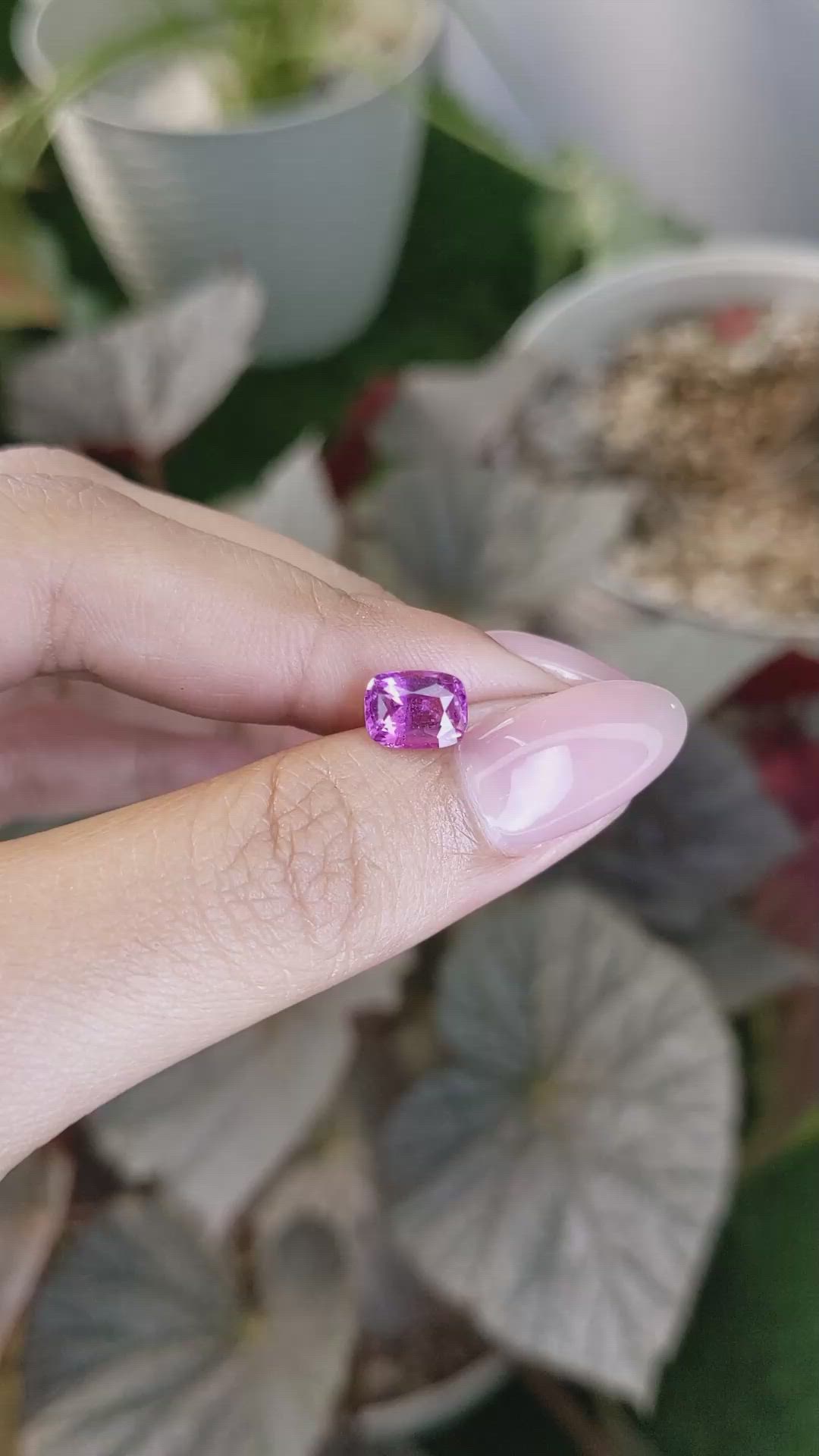2.13 Ct. Purplish Pink Sapphire from Ceylon (Sri Lanka) Size Video