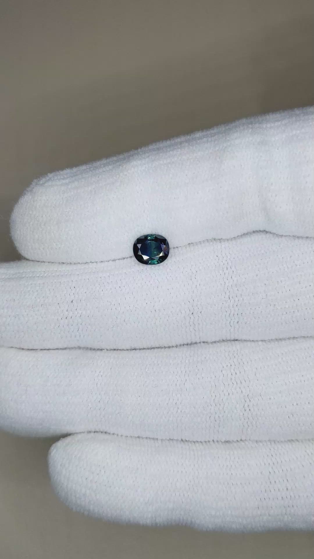 1.05 Ct. Greenish Blue Sapphire from Madagascar Size Video
