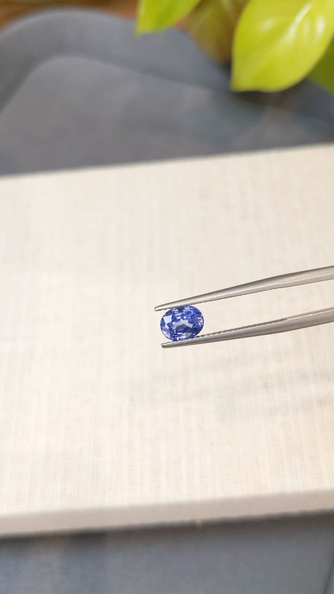 1.68 Ct. Purplish Blue Sapphire from Ceylon (Sri Lanka) Size Video
