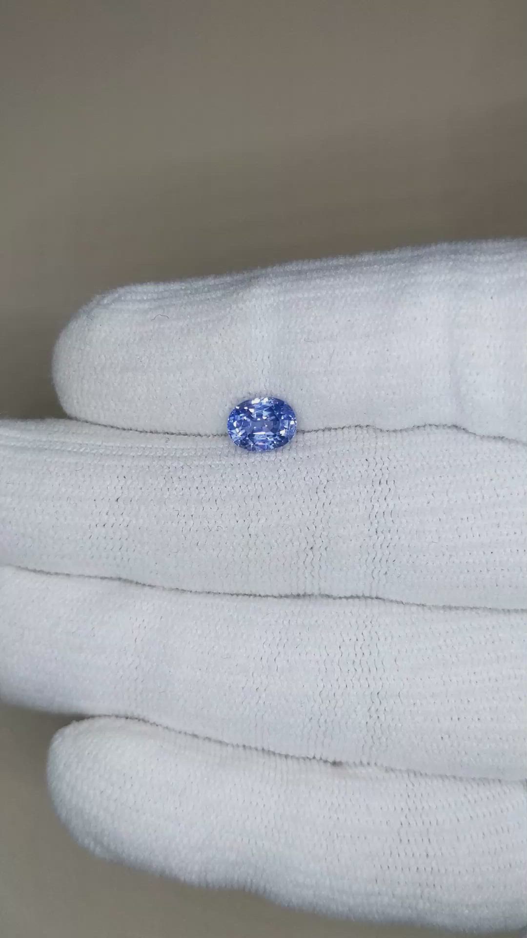 1.68 Ct. Purplish Blue Sapphire from Ceylon (Sri Lanka) Size Video