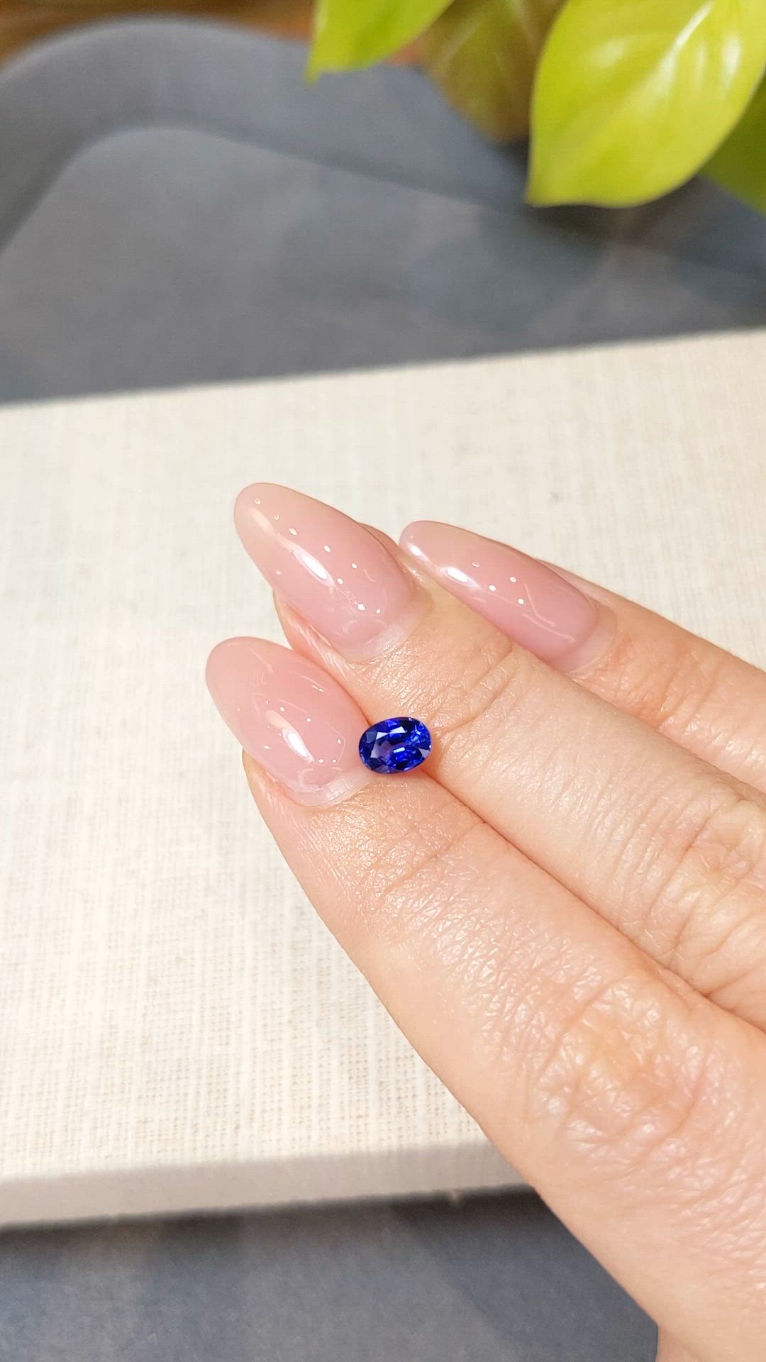 0.81 Ct. Purplish Blue Sapphire from Madagascar Size Video