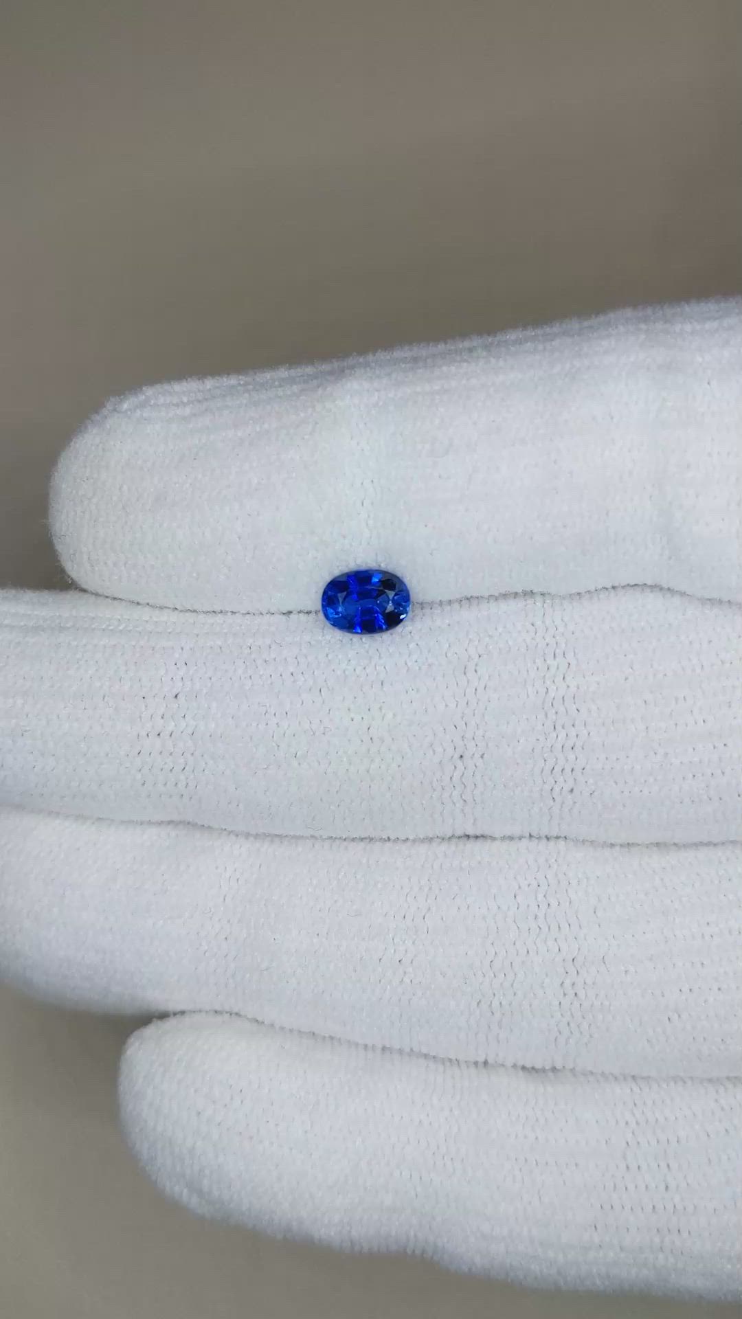 0.81 Ct. Purplish Blue Sapphire from Madagascar Size Video