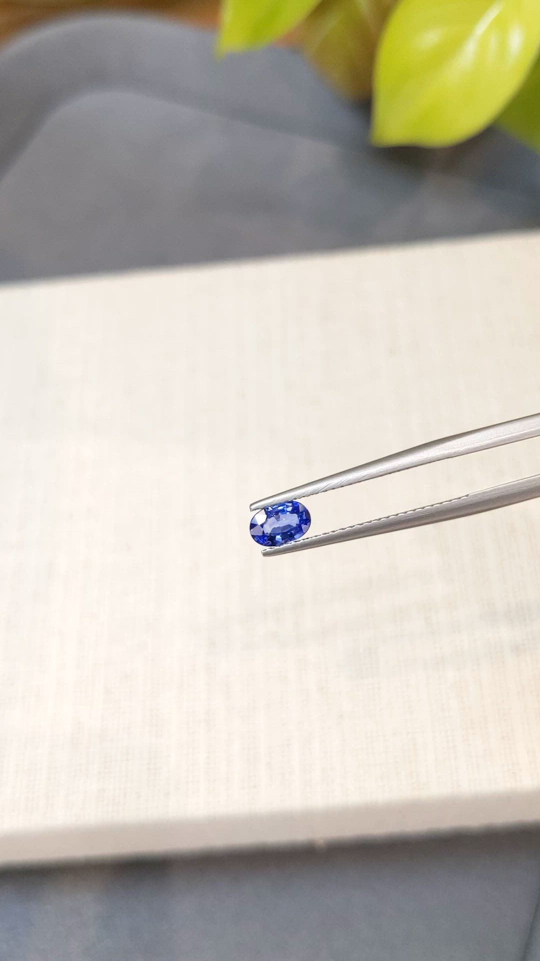 0.53 Ct. Blue Sapphire from Ceylon (Sri Lanka) Size Video