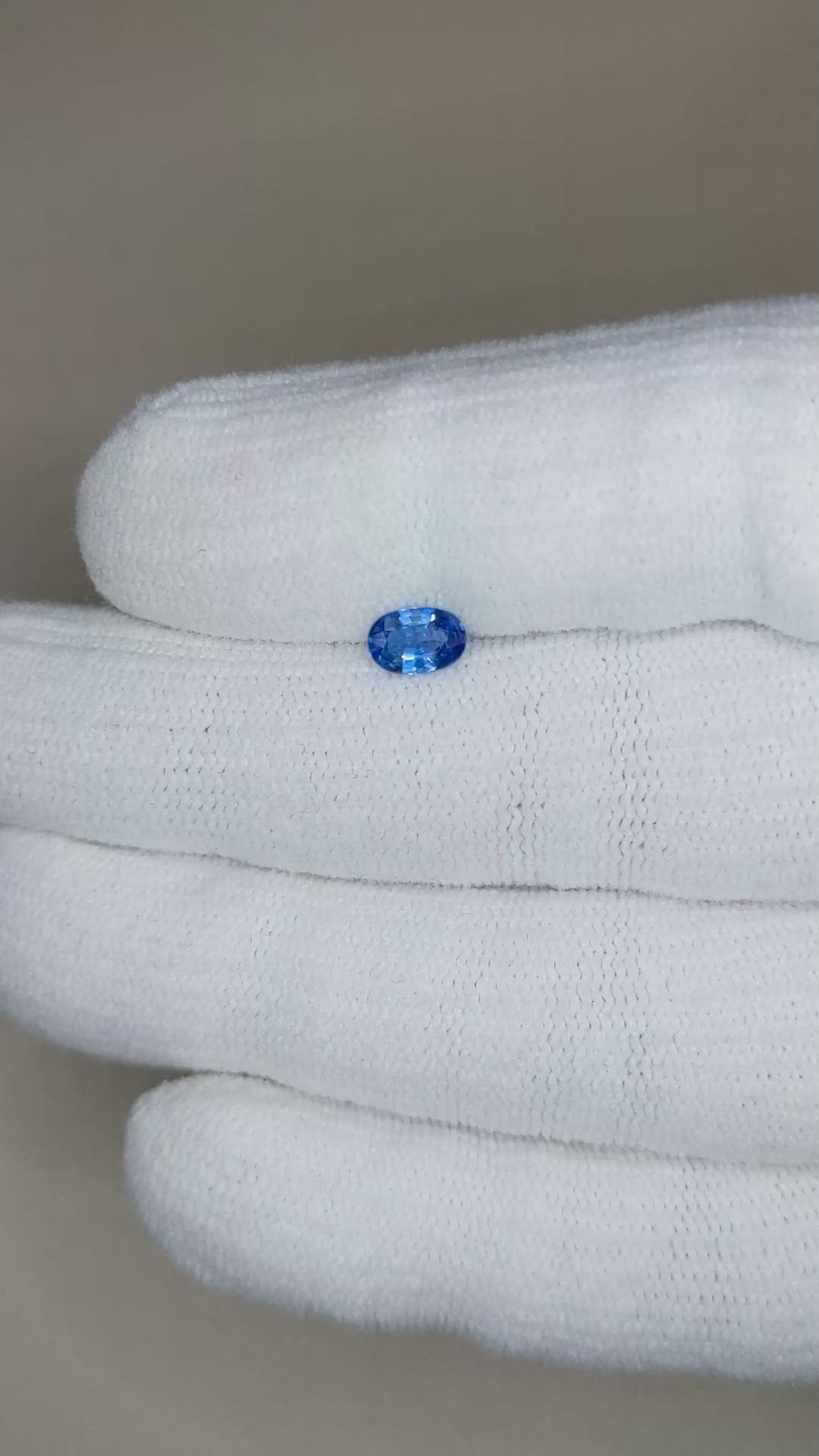 0.53 Ct. Blue Sapphire from Ceylon (Sri Lanka) Size Video
