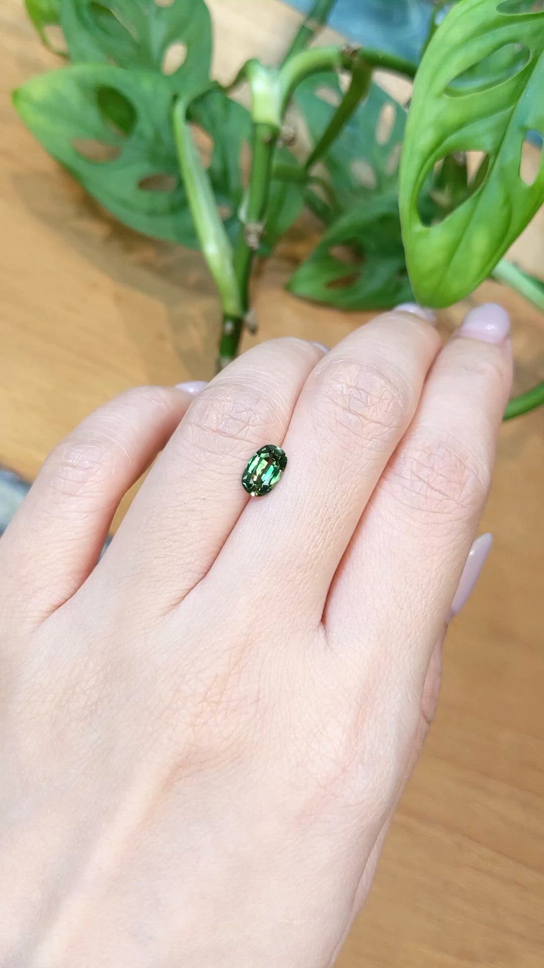 1.14 Ct. Green Sapphire from Madagascar Size Video