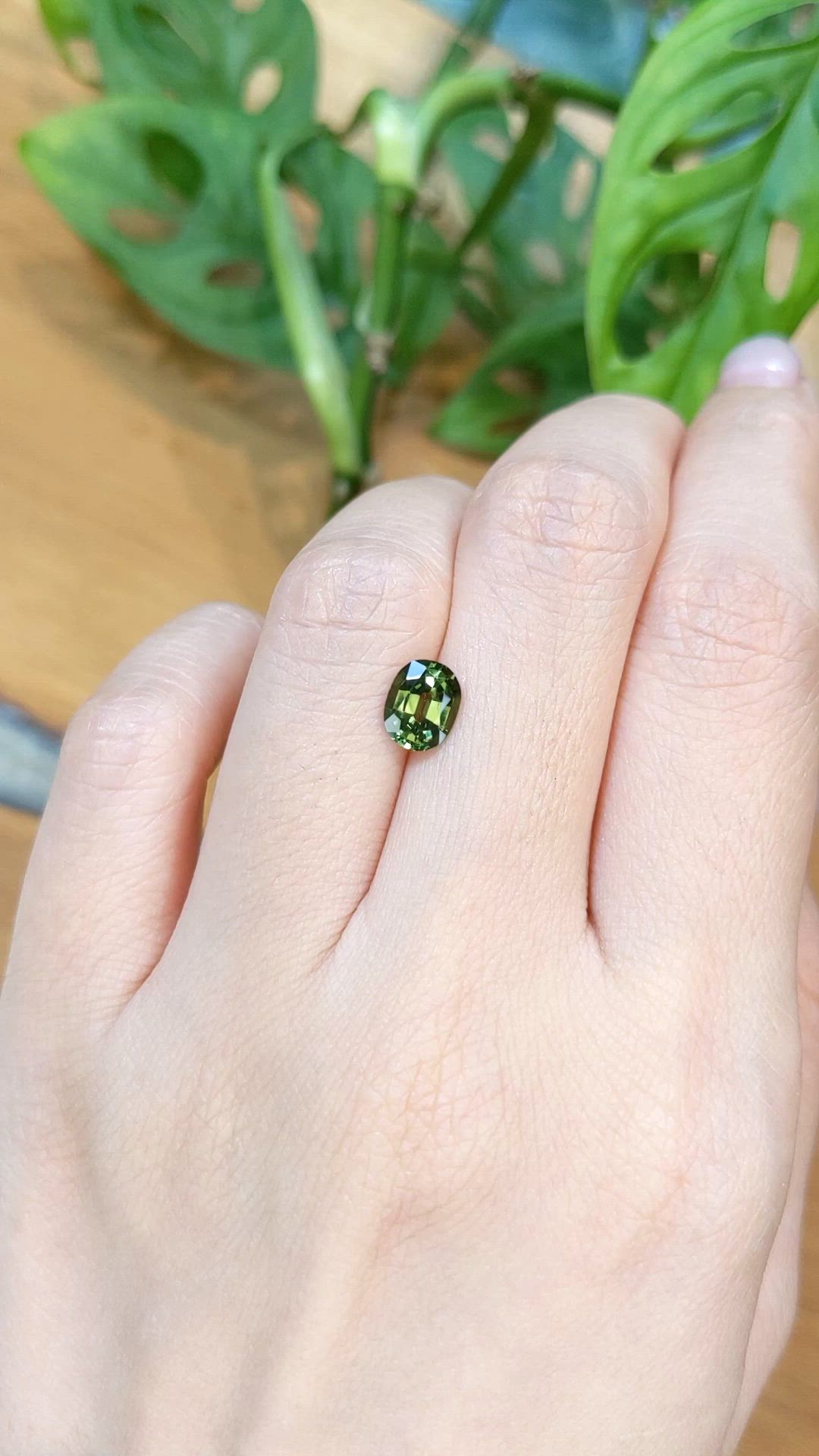 1.27 Ct. Green Sapphire from Madagascar Size Video