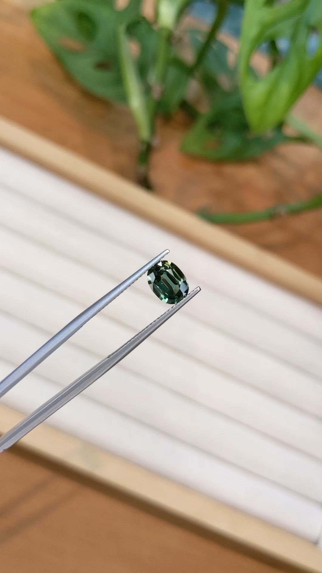 1.33 Ct. Bluish Green Sapphire from Madagascar Size Video