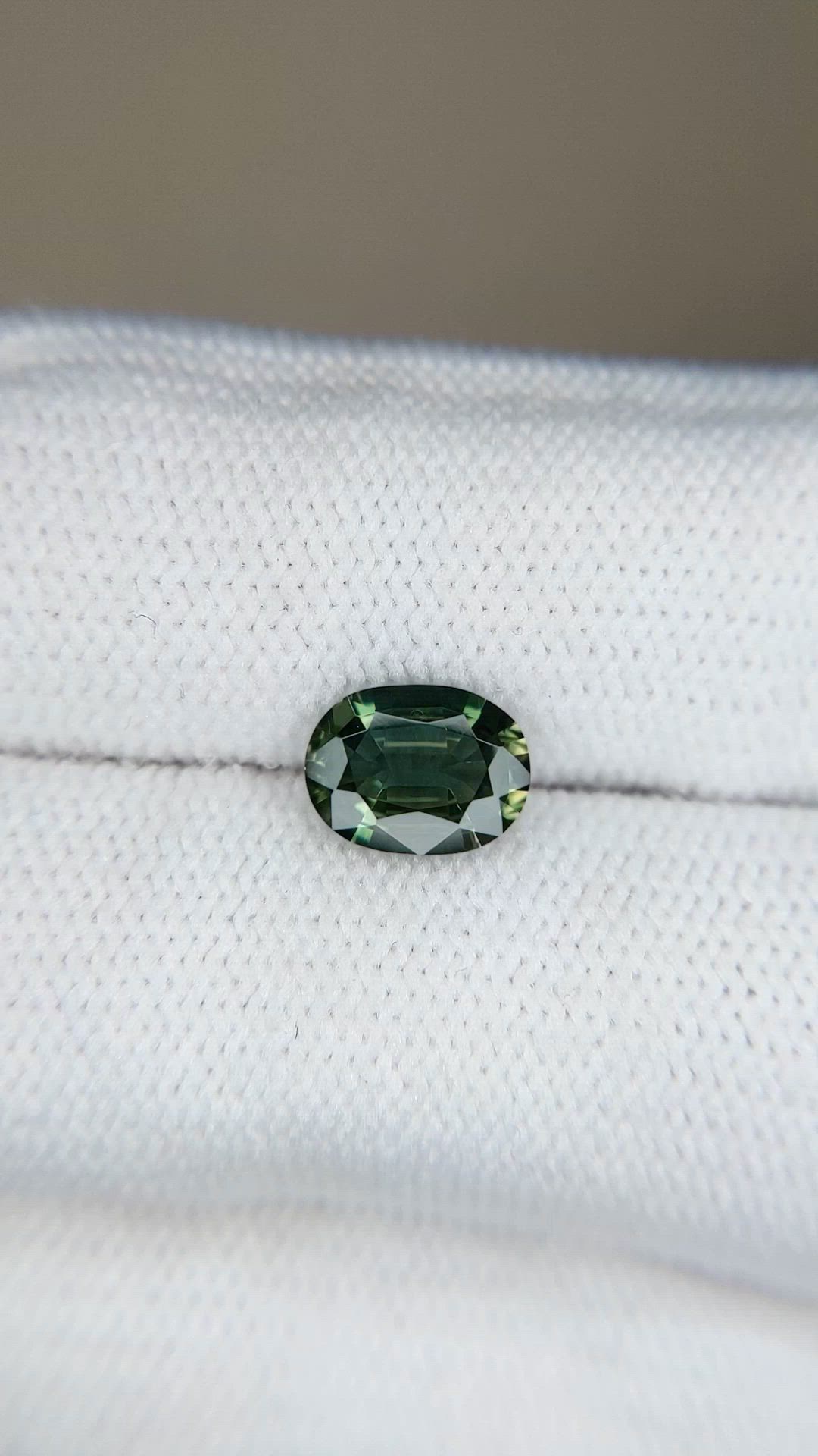 1.33 Ct. Bluish Green Sapphire from Madagascar Size Video