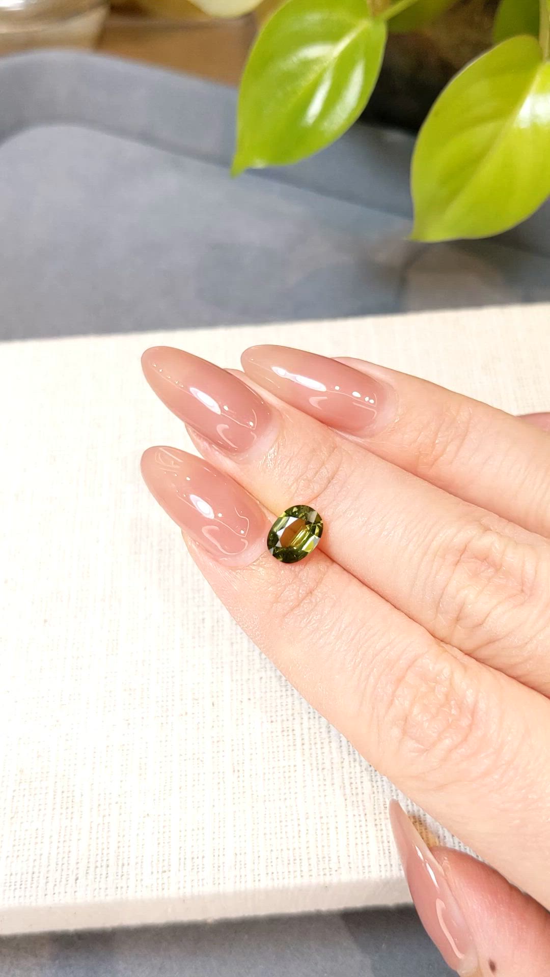 1.41 Ct. Yellowish Green Sapphire from Madagascar Size Video