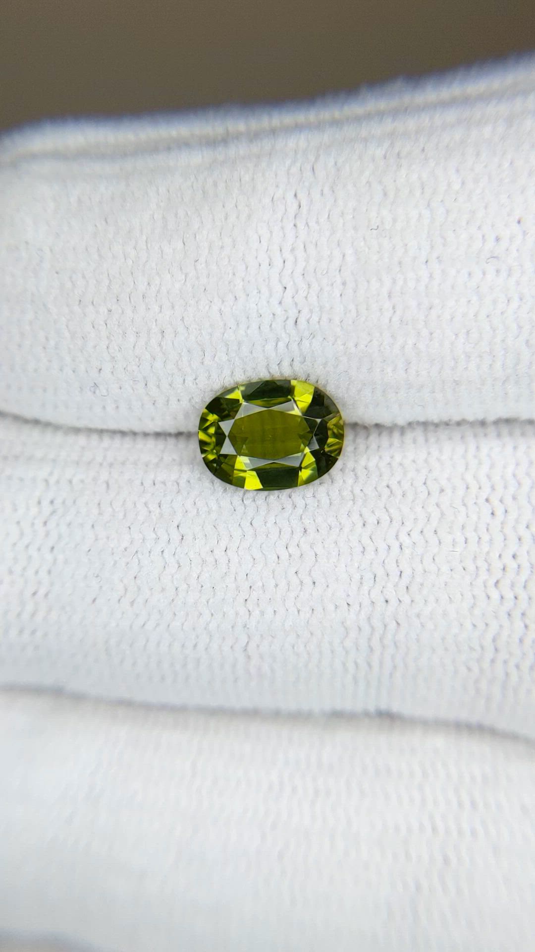 1.41 Ct. Yellowish Green Sapphire from Madagascar Size Video