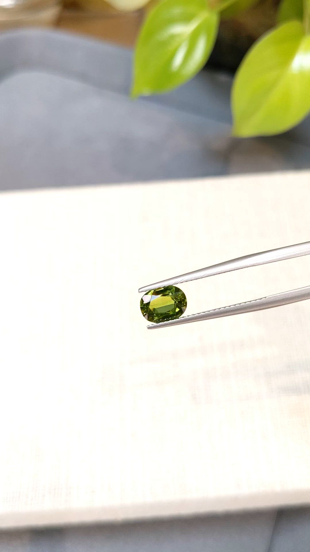 1.41 Ct. Yellowish Green Sapphire from Madagascar Size Video