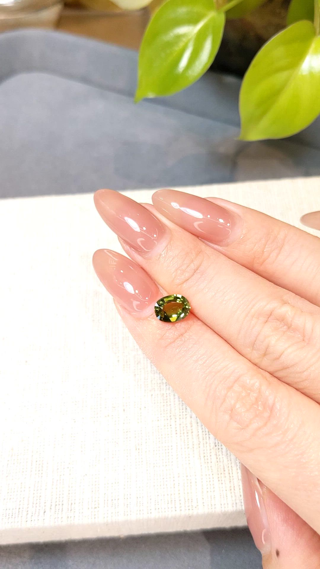 1.41 Ct. Yellowish Green Sapphire from Madagascar Size Video