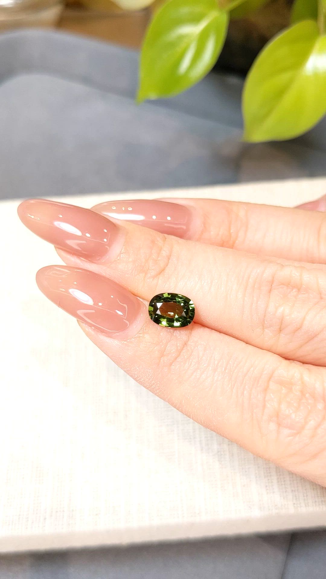 1.61 Ct. Green Sapphire from Madagascar Size Video