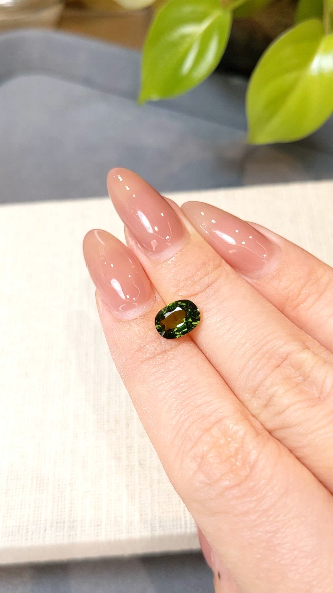1.61 Ct. Green Sapphire from Madagascar Size Video