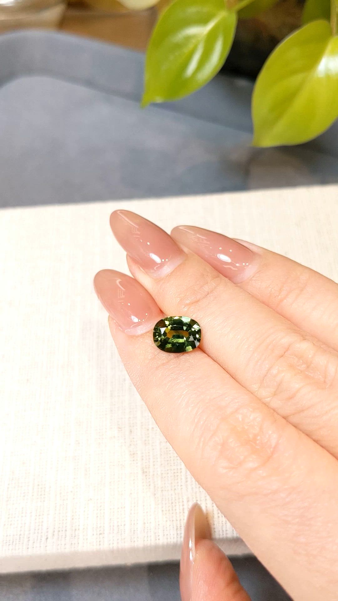 2.21 Ct. Yellowish Green Sapphire from Madagascar Size Video