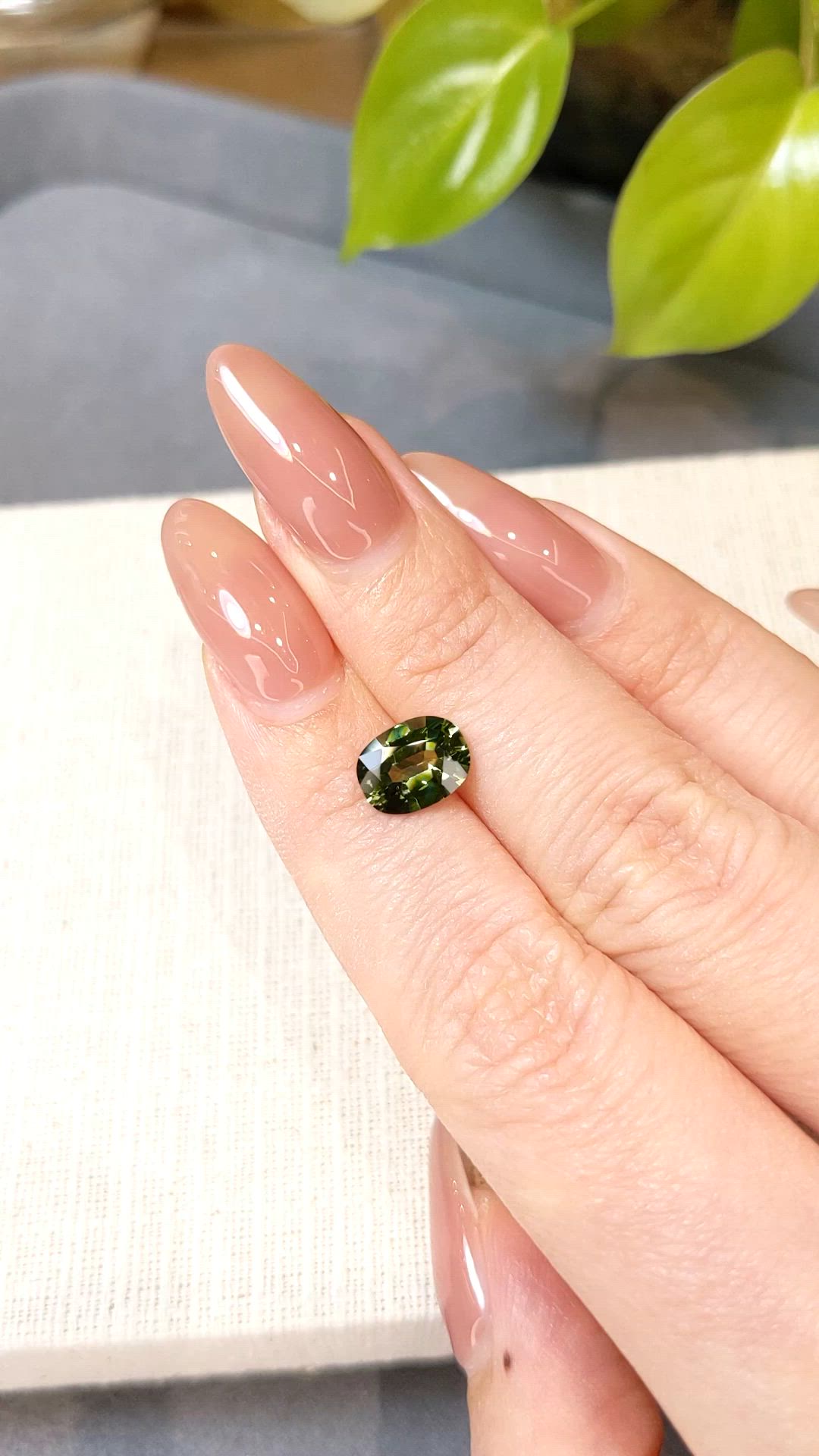 2.21 Ct. Yellowish Green Sapphire from Madagascar Size Video