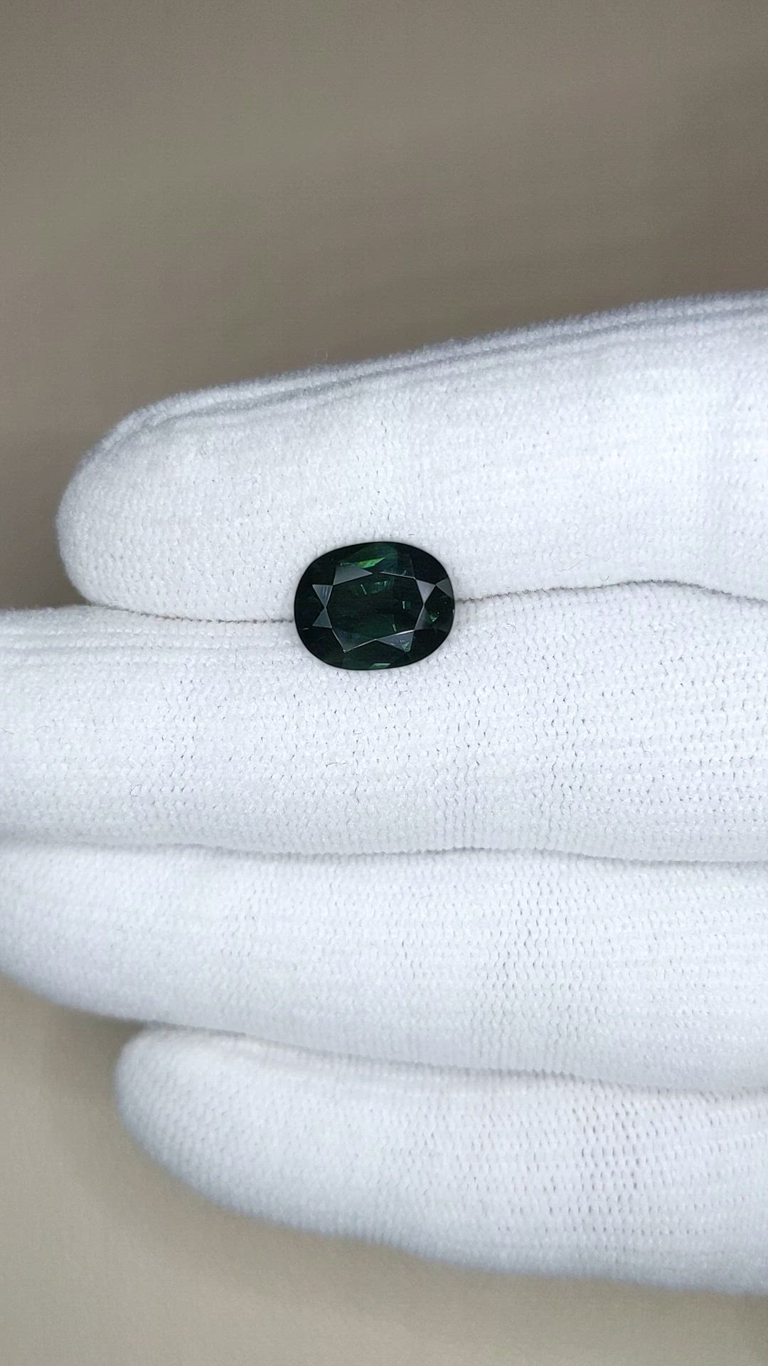 3.28 Ct. Bluish Green Sapphire from Madagascar Size Video