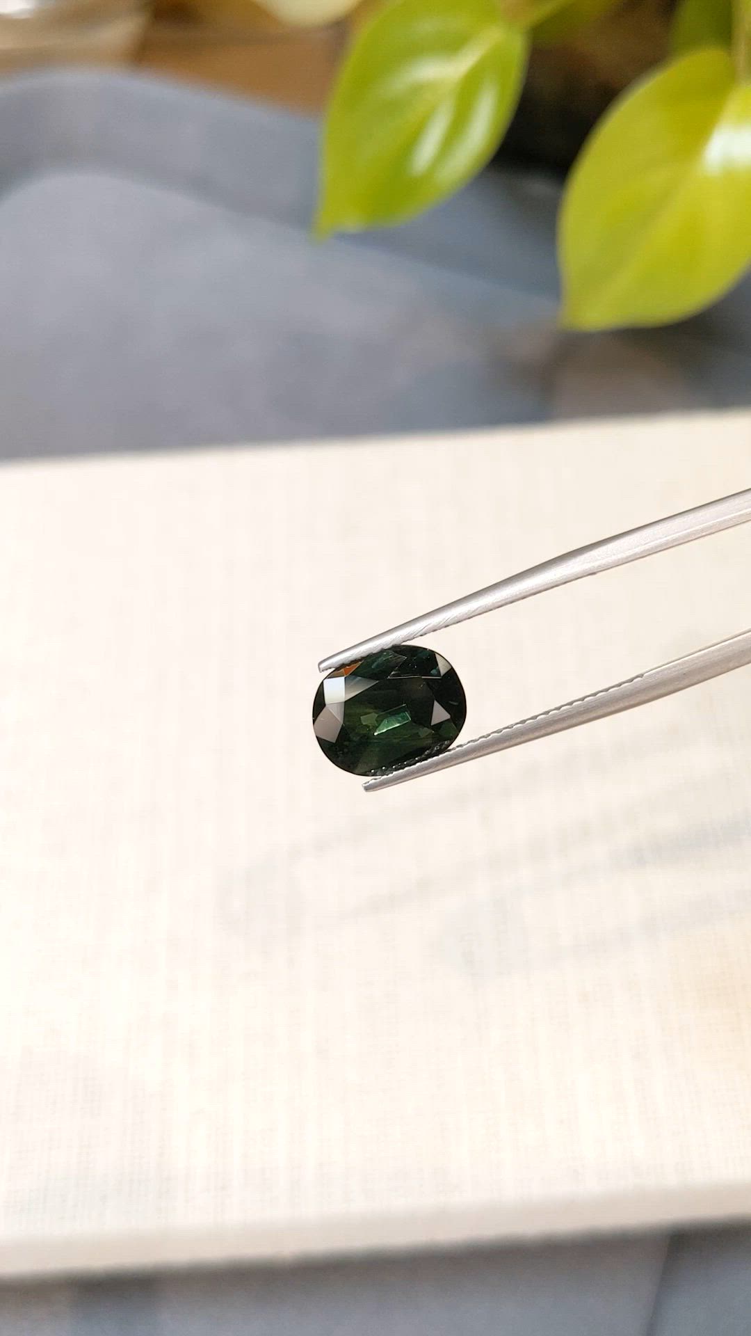 3.28 Ct. Bluish Green Sapphire from Madagascar Size Video