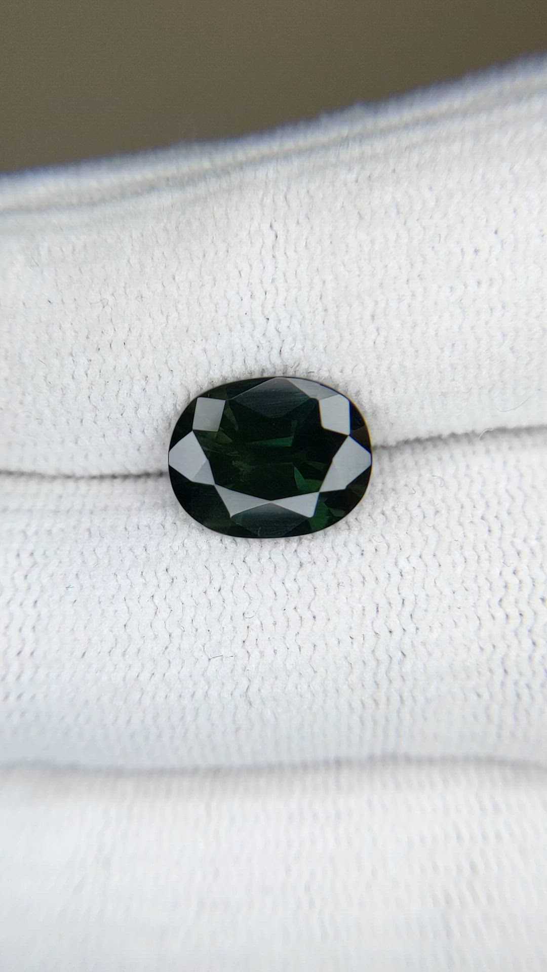 3.28 Ct. Bluish Green Sapphire from Madagascar Size Video