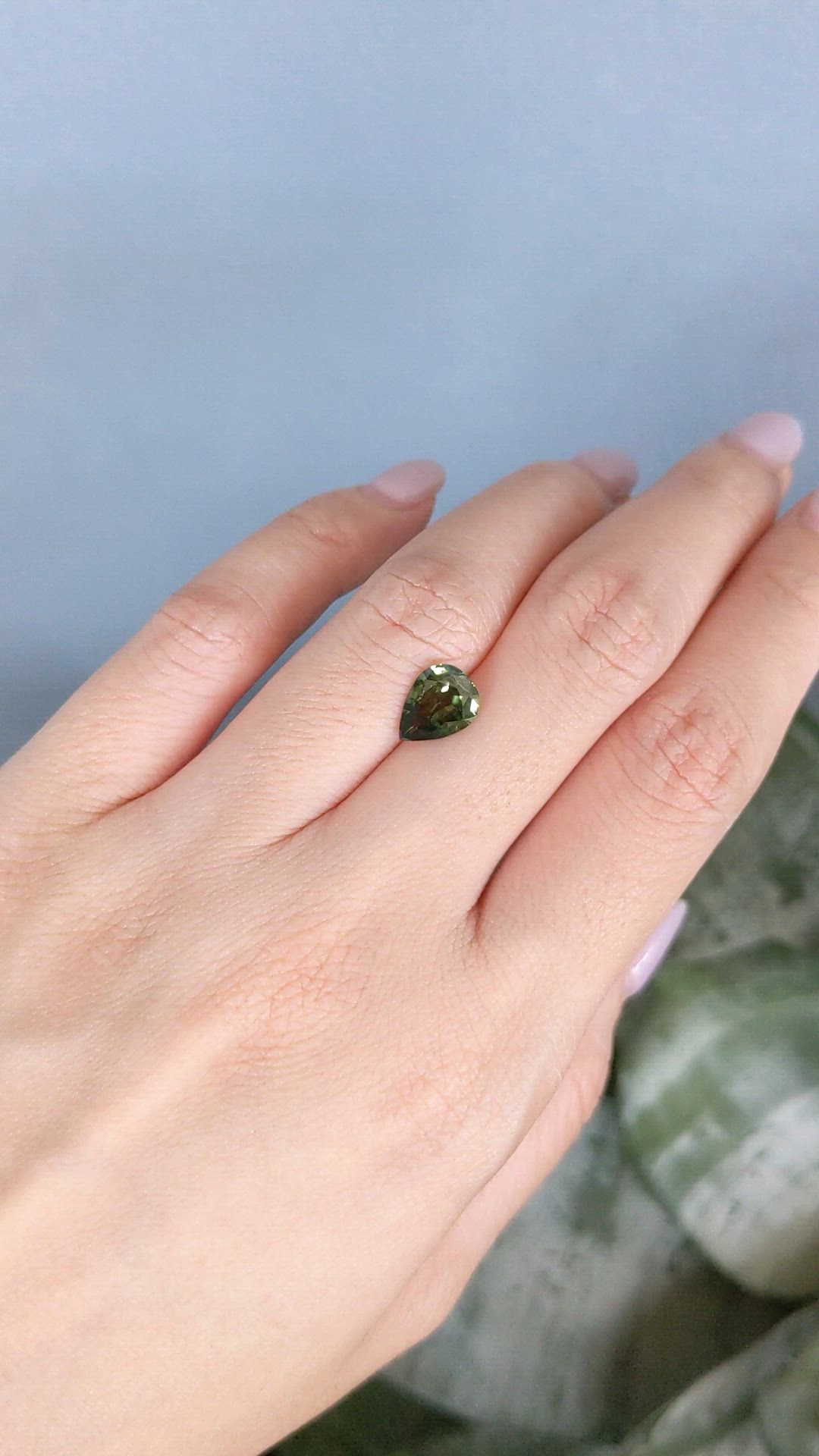 1.88 Ct. Green Sapphire from Madagascar Size Video