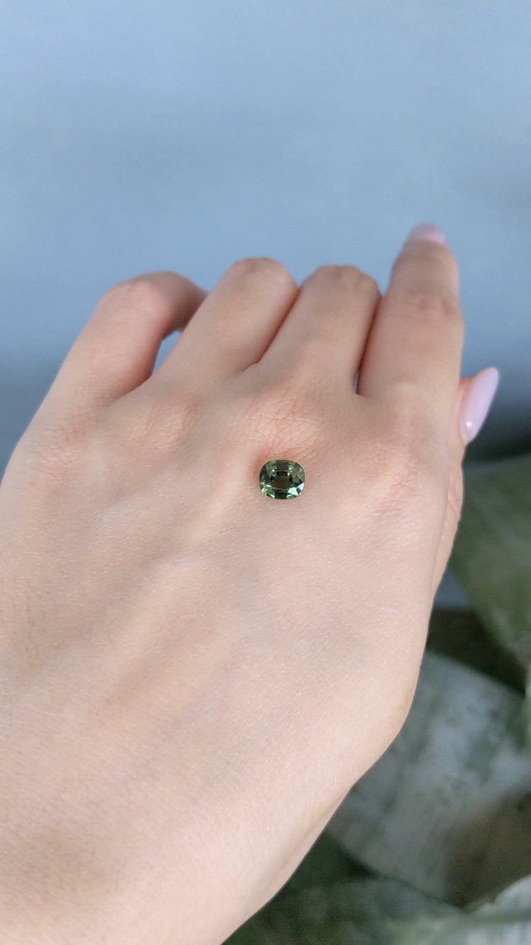 1.14 Ct. Green Sapphire from Madagascar Size Video