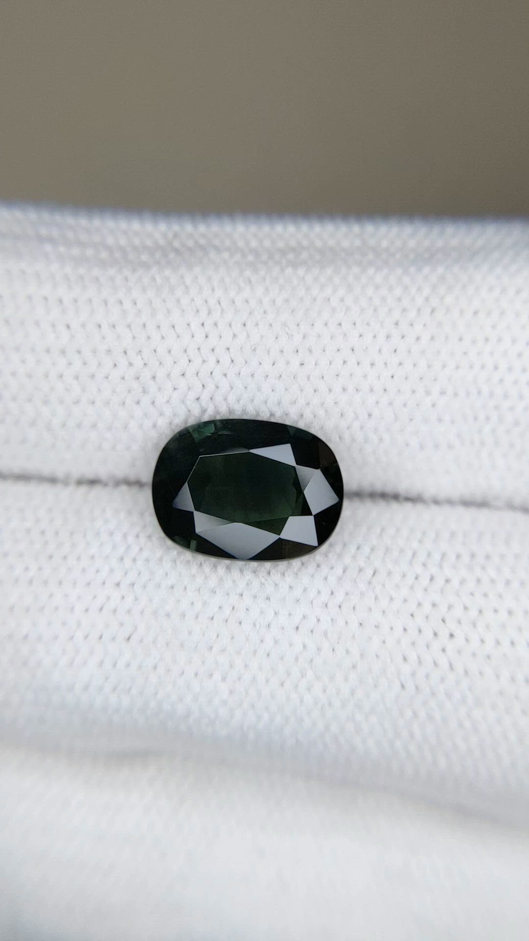3.42 Ct. Bluish Green Sapphire from Madagascar Size Video