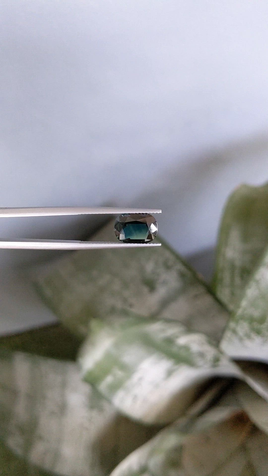 3.42 Ct. Bluish Green Sapphire from Madagascar Size Video