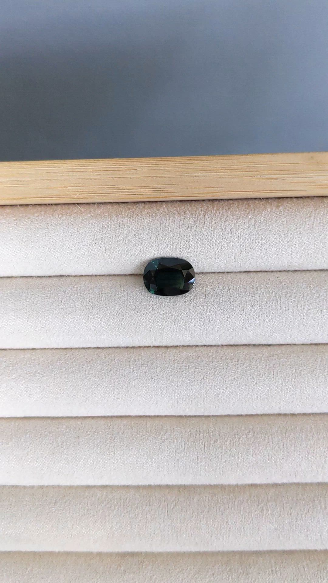3.42 Ct. Bluish Green Sapphire from Madagascar Size Video