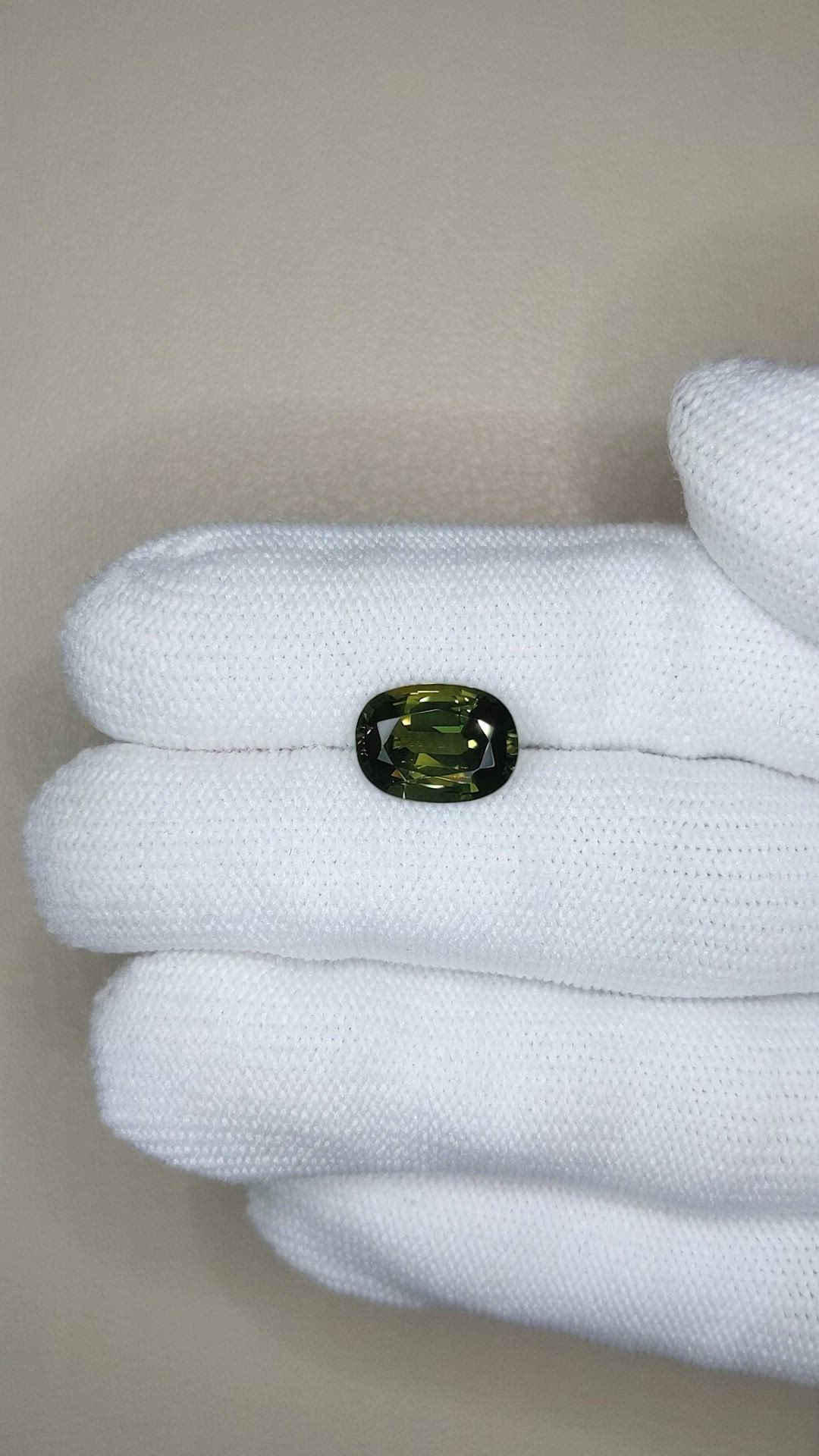 4.11 Ct. Yellowish Green Sapphire from Madagascar Size Video