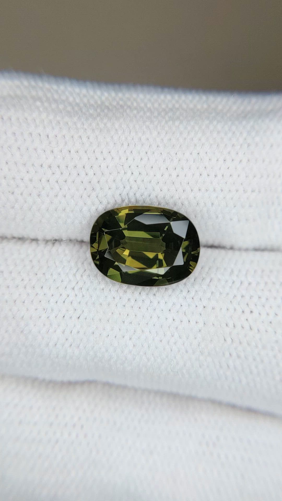 4.11 Ct. Yellowish Green Sapphire from Madagascar Size Video