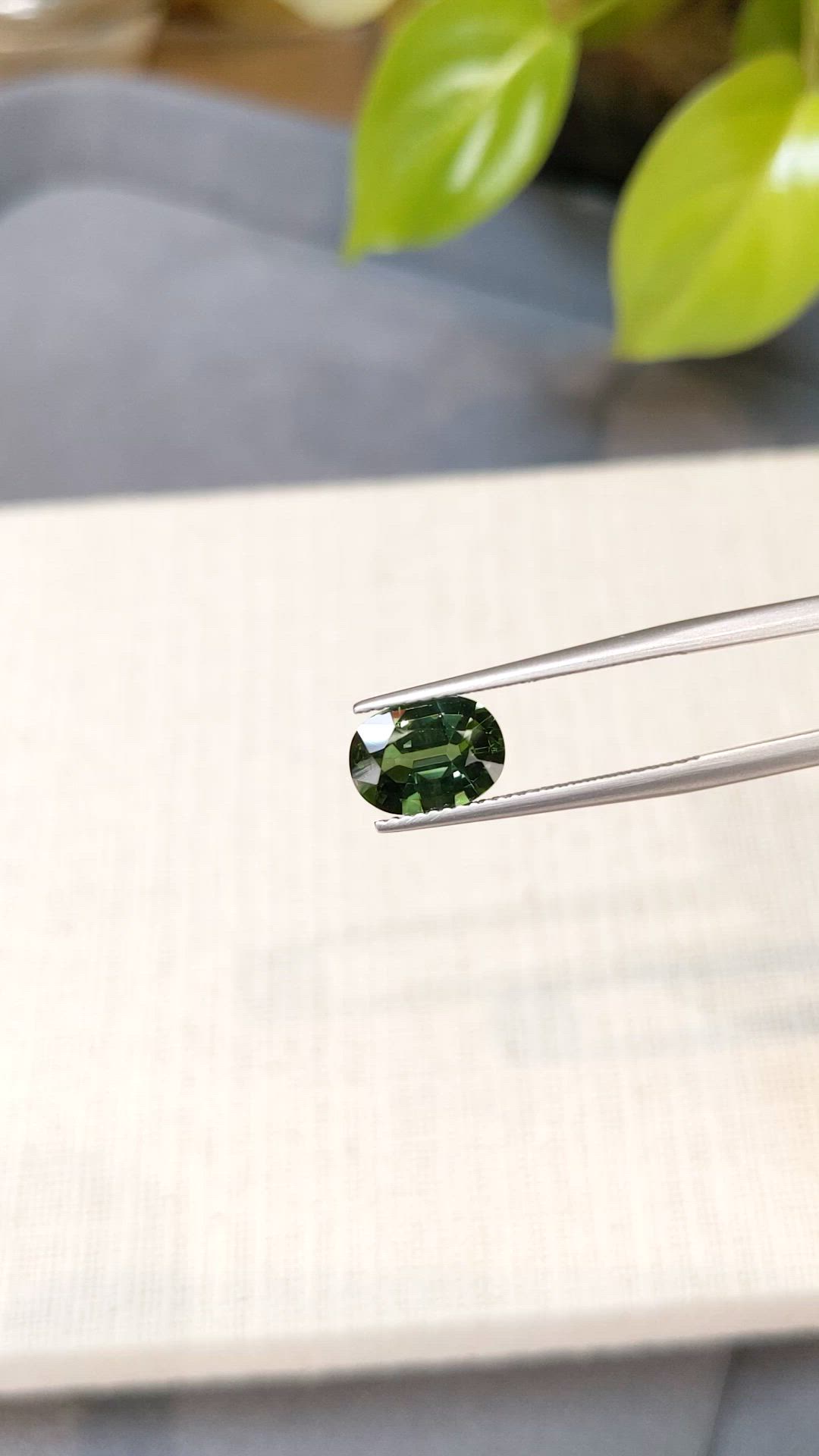 2.44 Ct. Bluish Green Sapphire from Madagascar Size Video