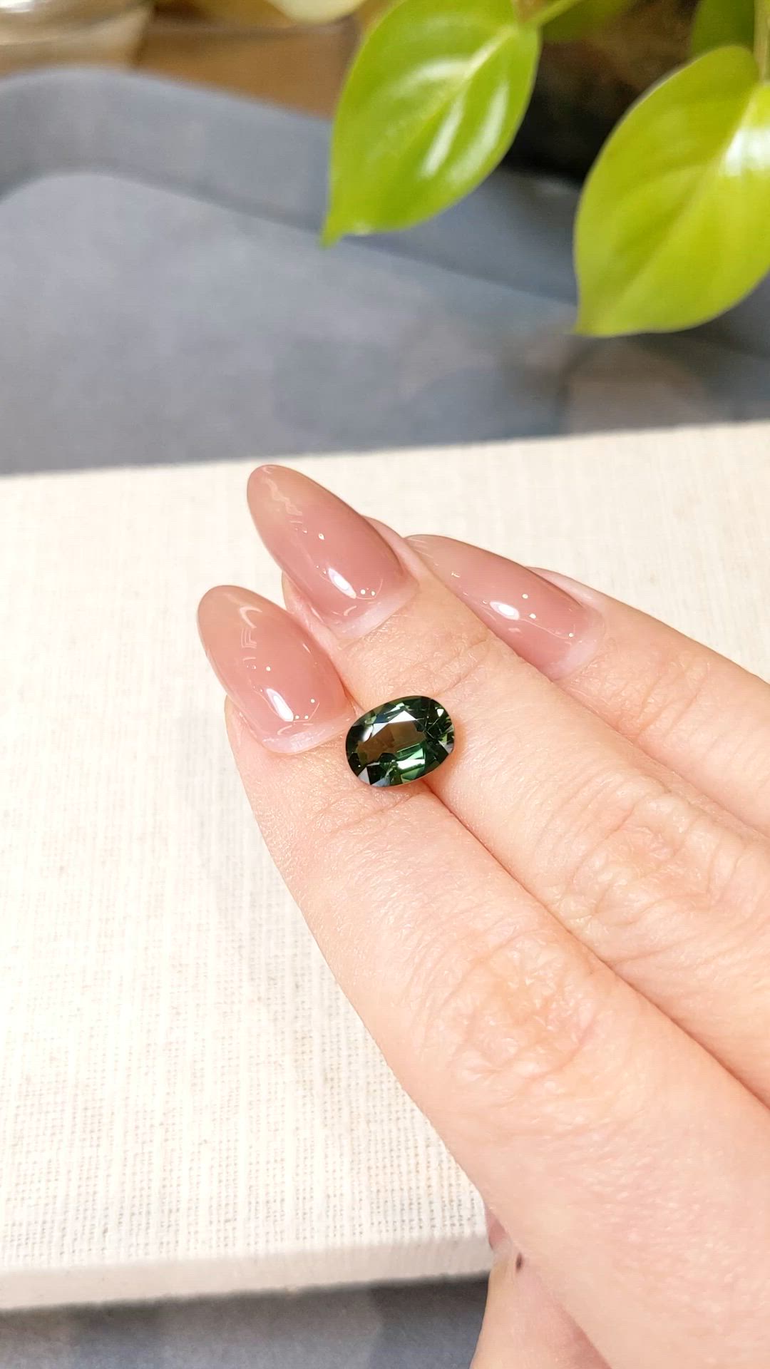 2.44 Ct. Bluish Green Sapphire from Madagascar Size Video