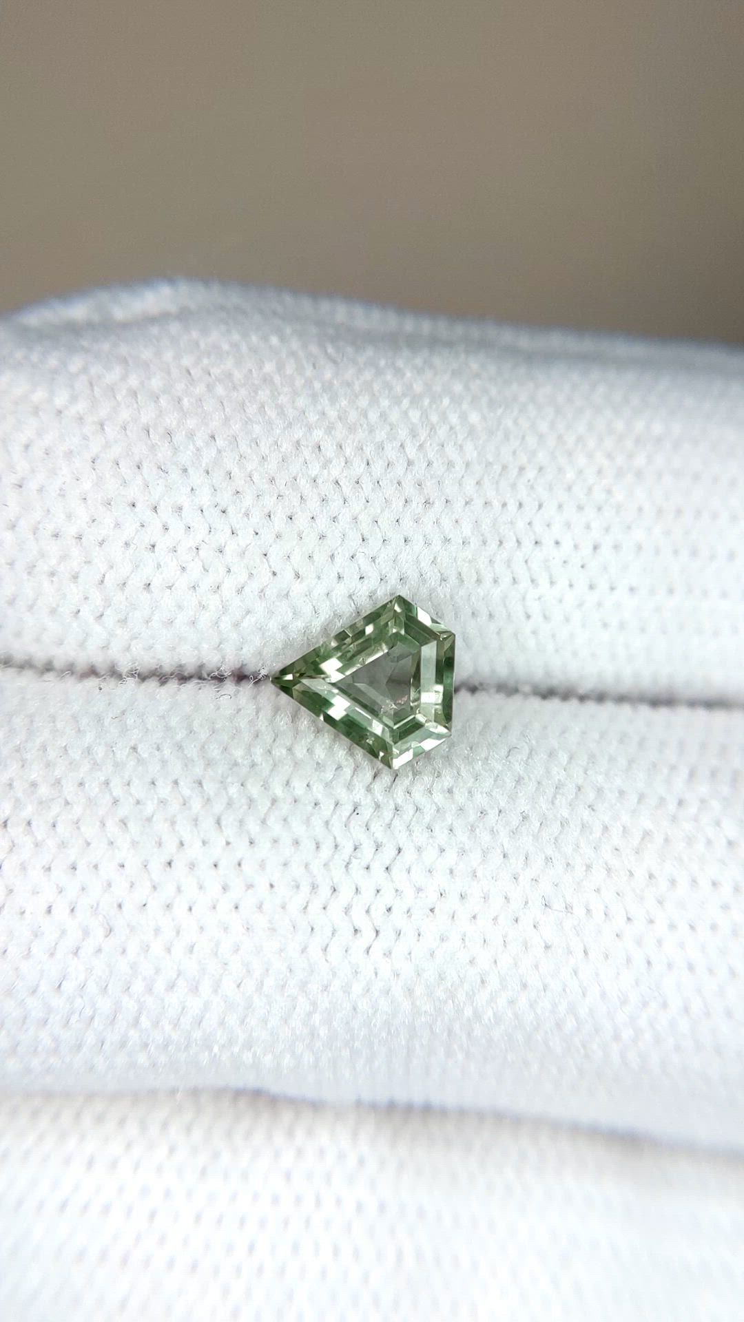 0.86 Ct. Bluish Green Sapphire from Montana Size Video