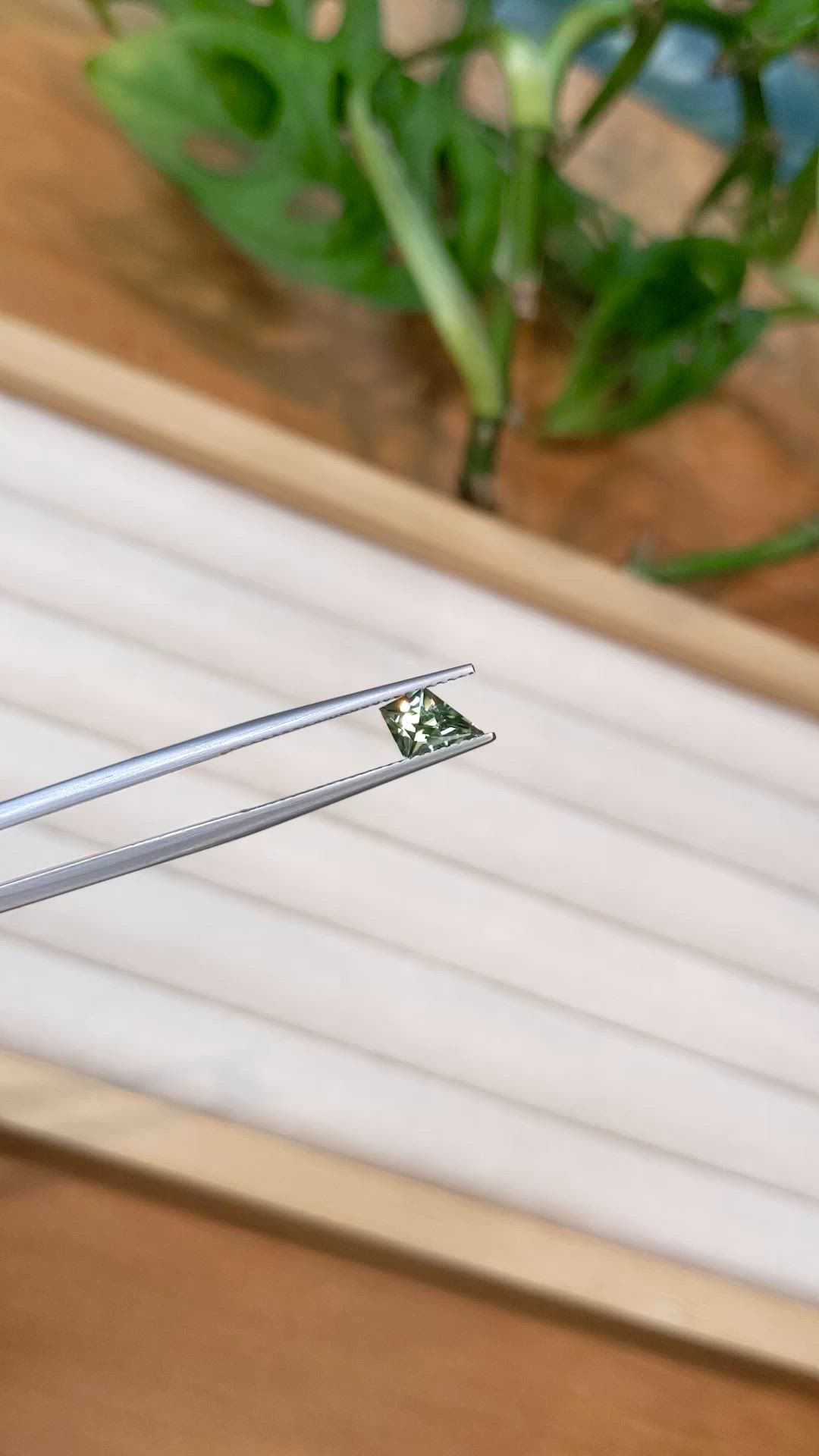0.86 Ct. Bluish Green Sapphire from Montana Size Video