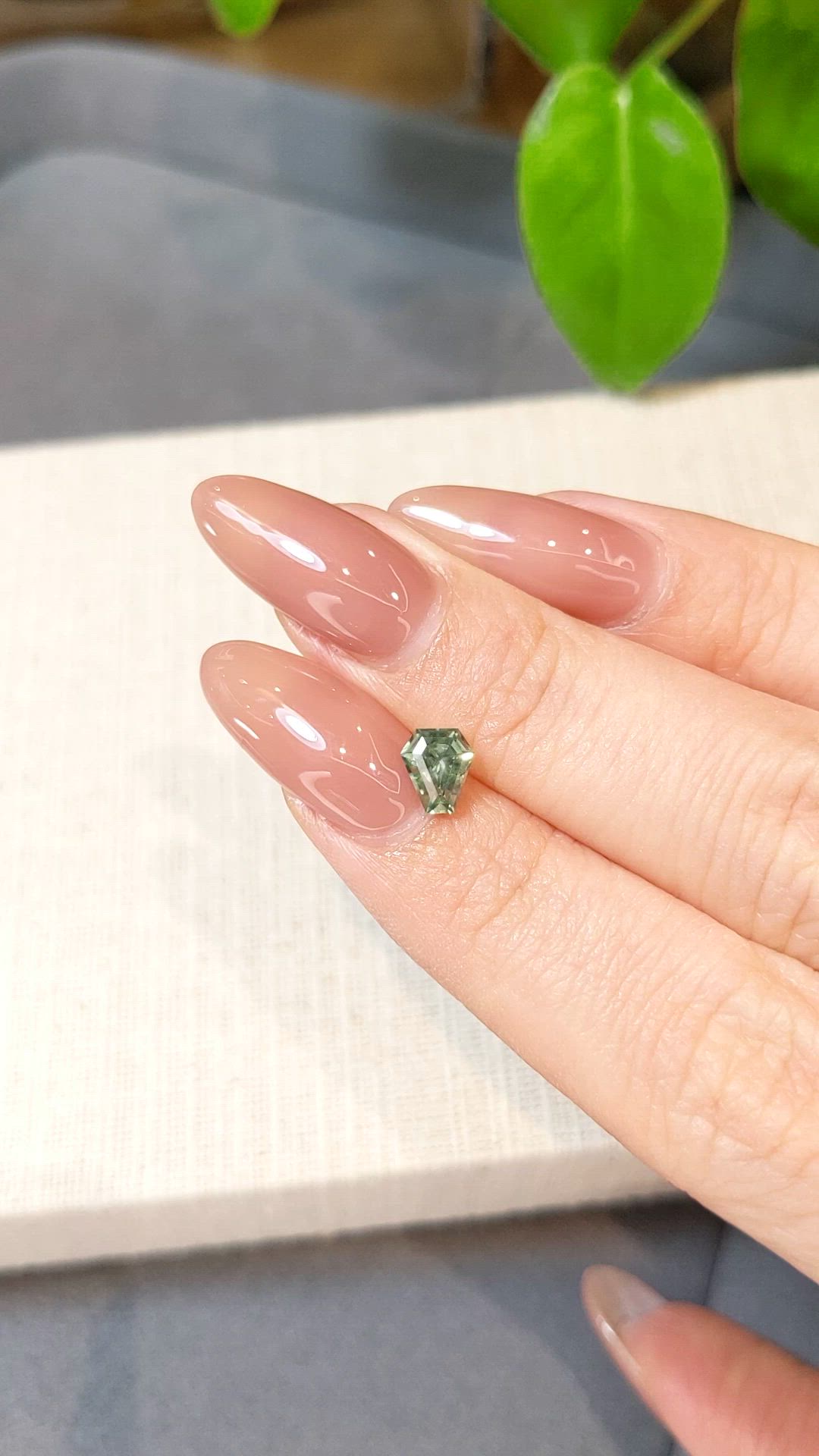 0.90 Ct. Green Sapphire from Montana Size Video