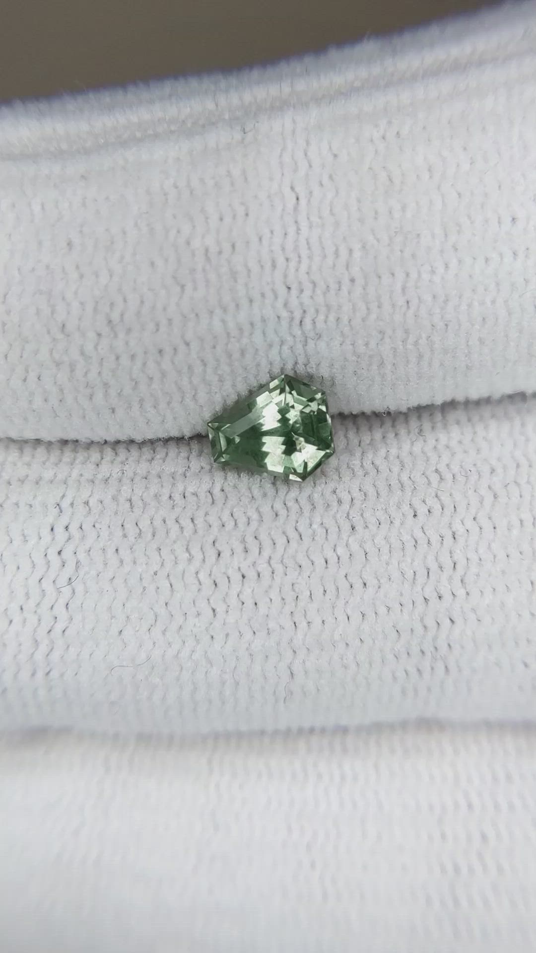 0.90 Ct. Green Sapphire from Montana Size Video