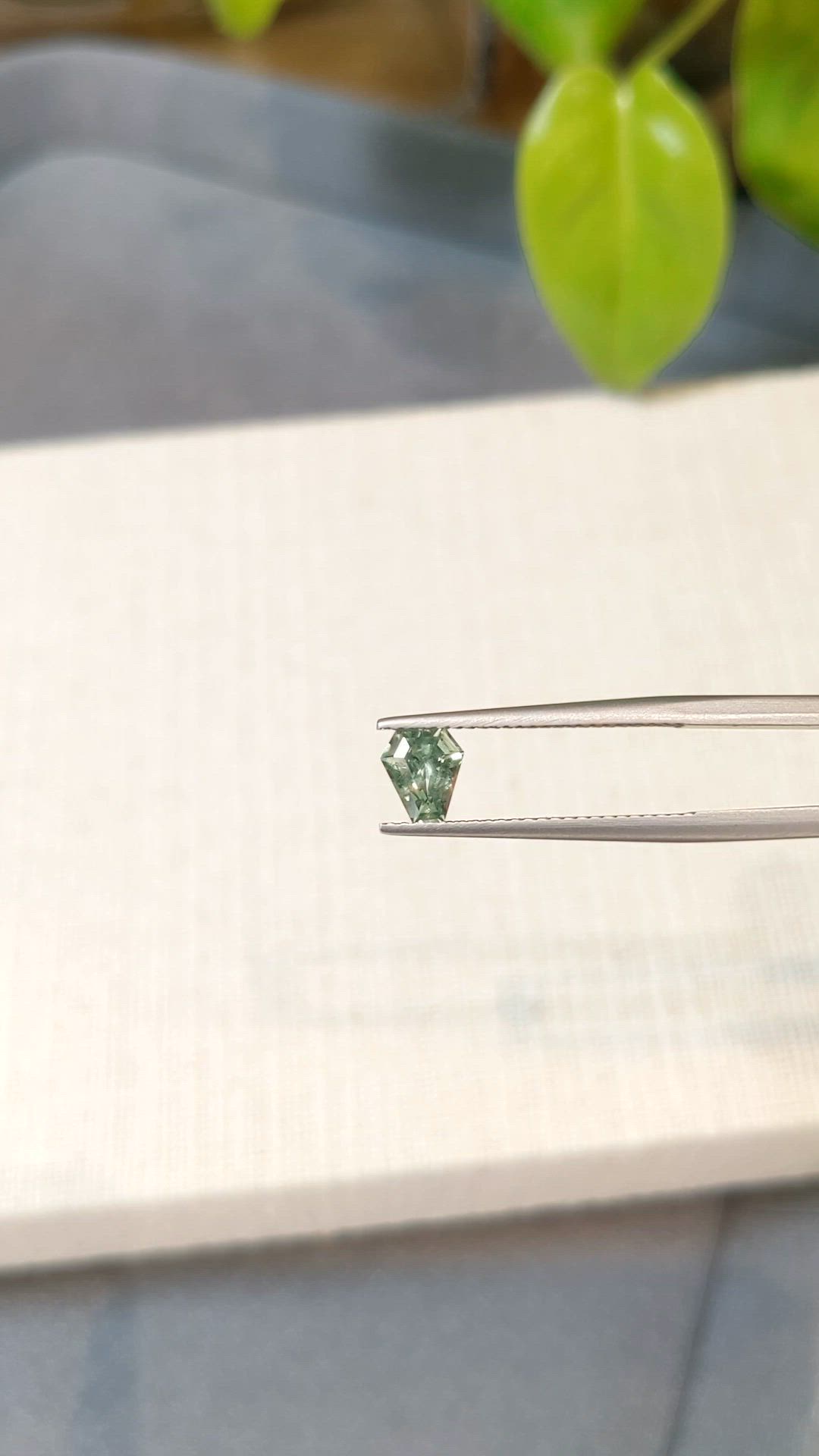 0.90 Ct. Green Sapphire from Montana Size Video